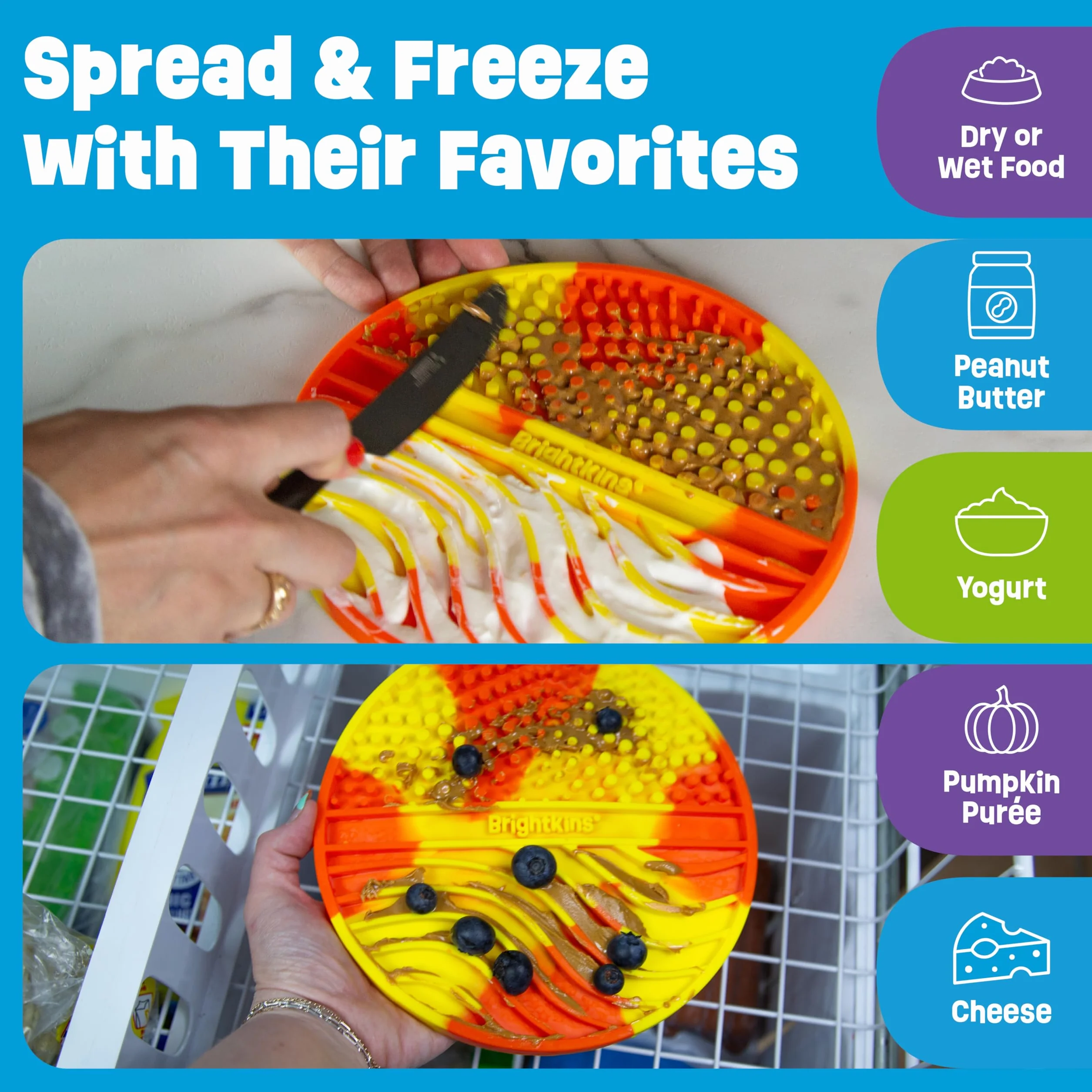 Brightkins Tappetino Licking Tie-Dye Calmante per cani