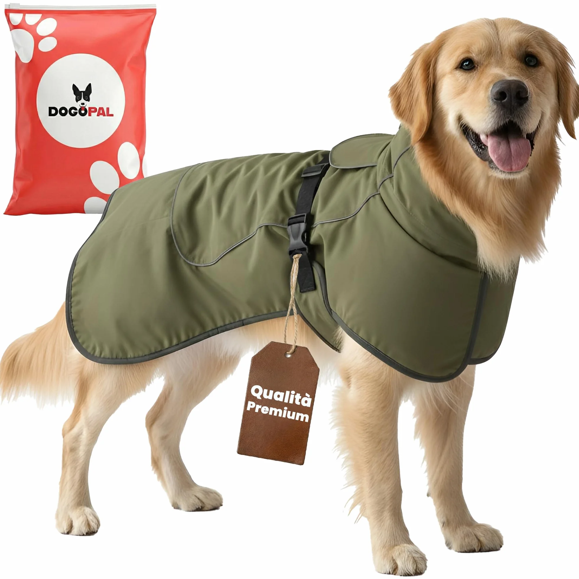 DOGOPAL Cappotto Cane Impermeabile - Giacca Antivento Riflettente con Fodera Calda, Cappottino Traspirante per Freddo Inverno, Adatto a Taglia Piccola, Media e Grande (40)