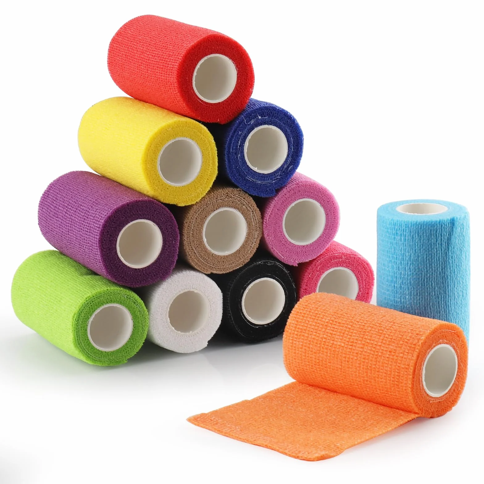 Benda Elastica Autoadesiva 12 Rotoli 10cm x 4,5m Auto-adesiva per Polso Caviglia Animali