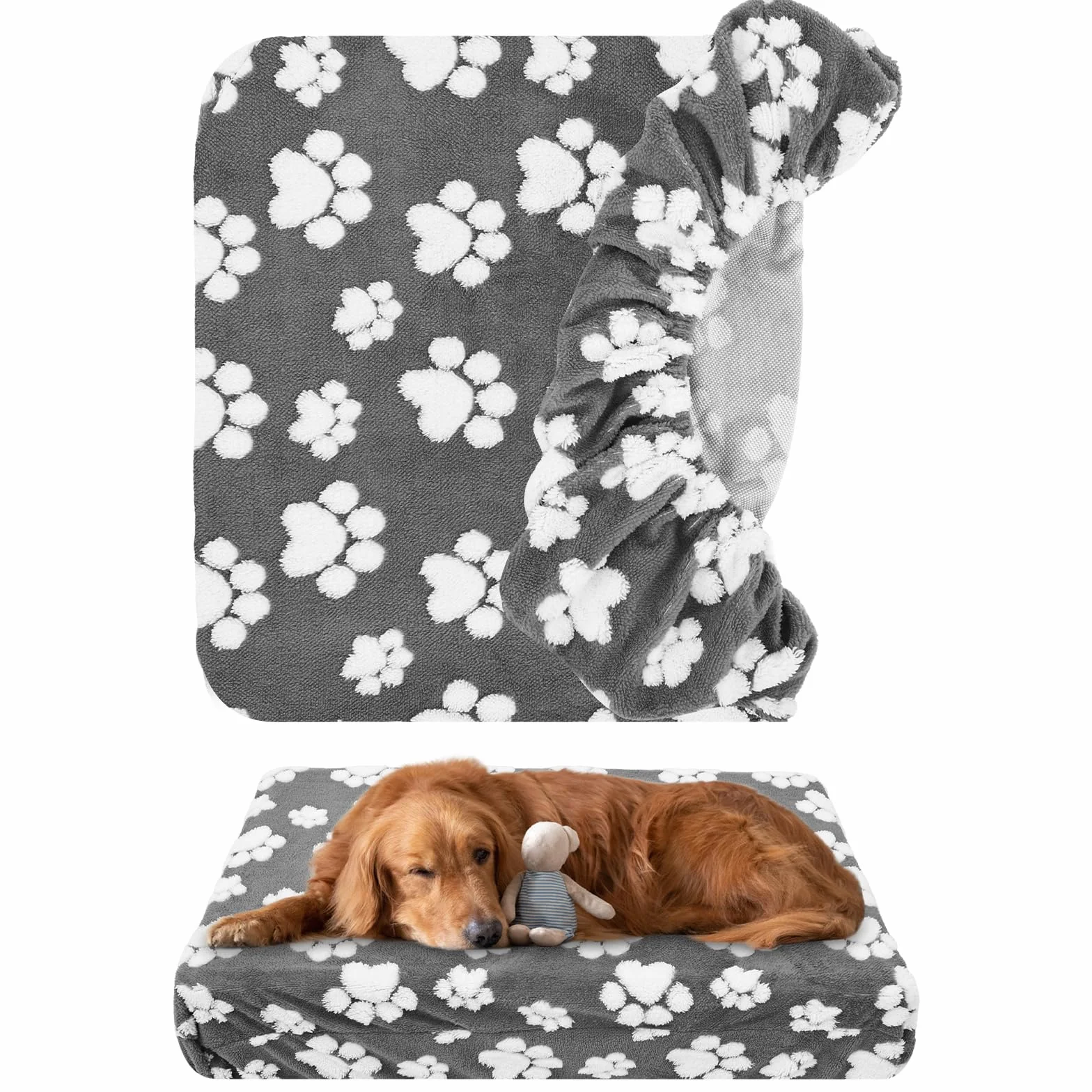 Rivestimento per cuccia per cani, di ricambio, impermeabile, in morbido velluto, lavabile, 91 x 69 x 20 cm, 112 x 89 x 20 cm (L)