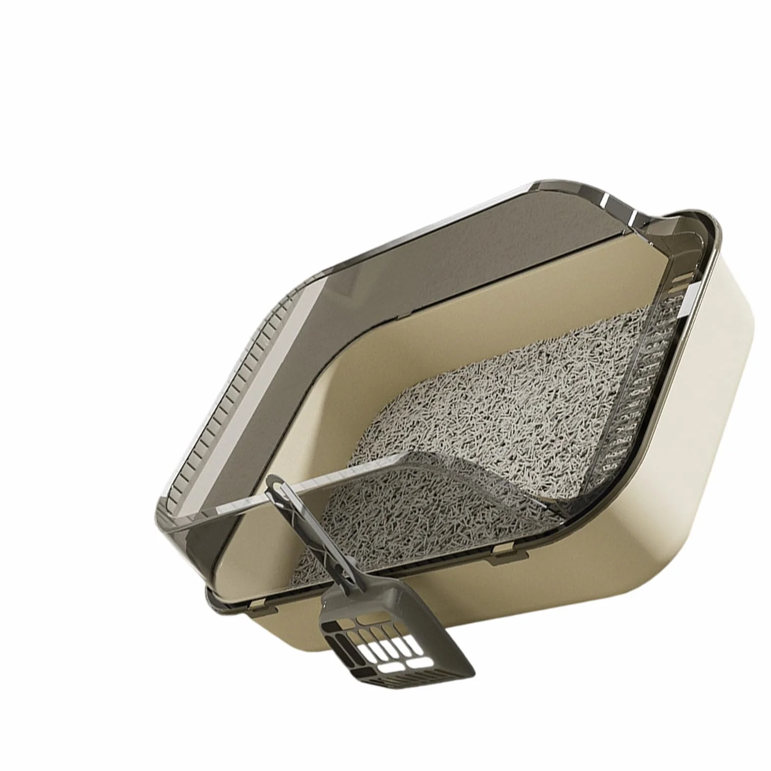 Lettiera per gatti extra large con schizzi laterali alti, costruzione ispessita, facile da pulire, grande bagno per animali domestici