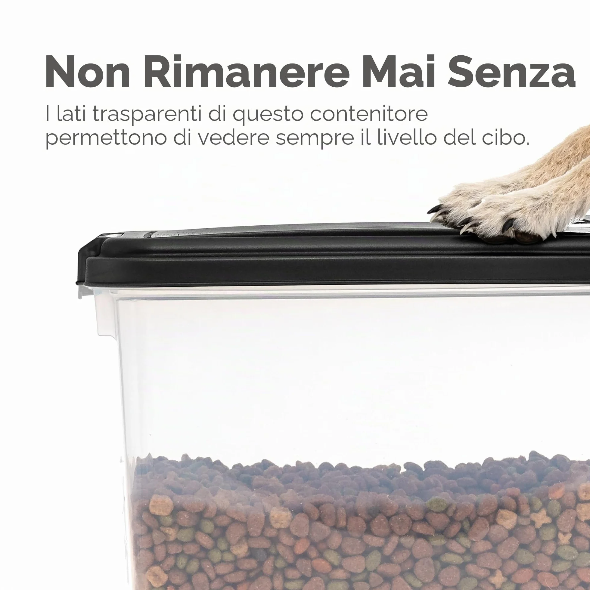 Iris Ohyama, Contenitore per Crocchette Ermetico, 30L+10L, Nero, Ermetici, Plastica, con Coperchio, Per Cibo per Gatti, Cani, Cibo secco, Crocchette, Dolci, MP-8&MP-1