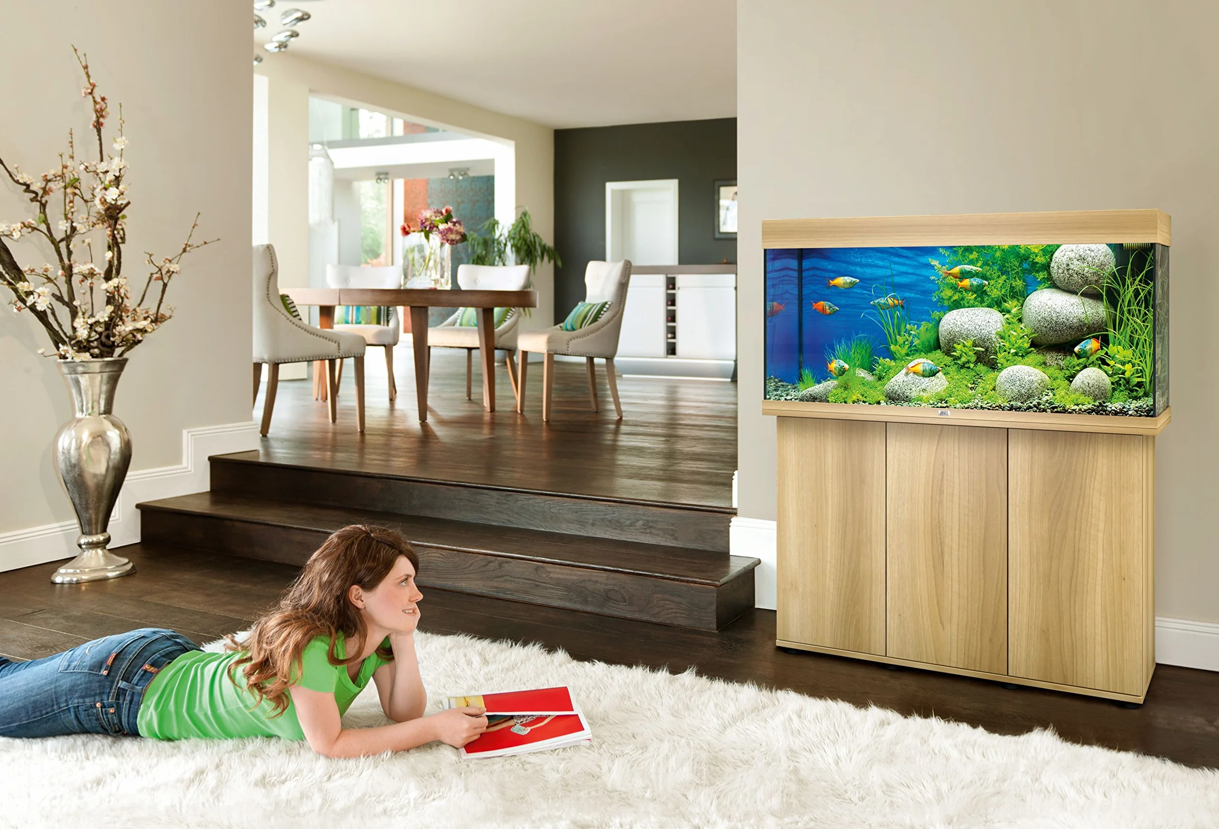 Juwel Acquario Rio 180 con Tecnologia d'Illuminazione LED, Marrone Chiaro