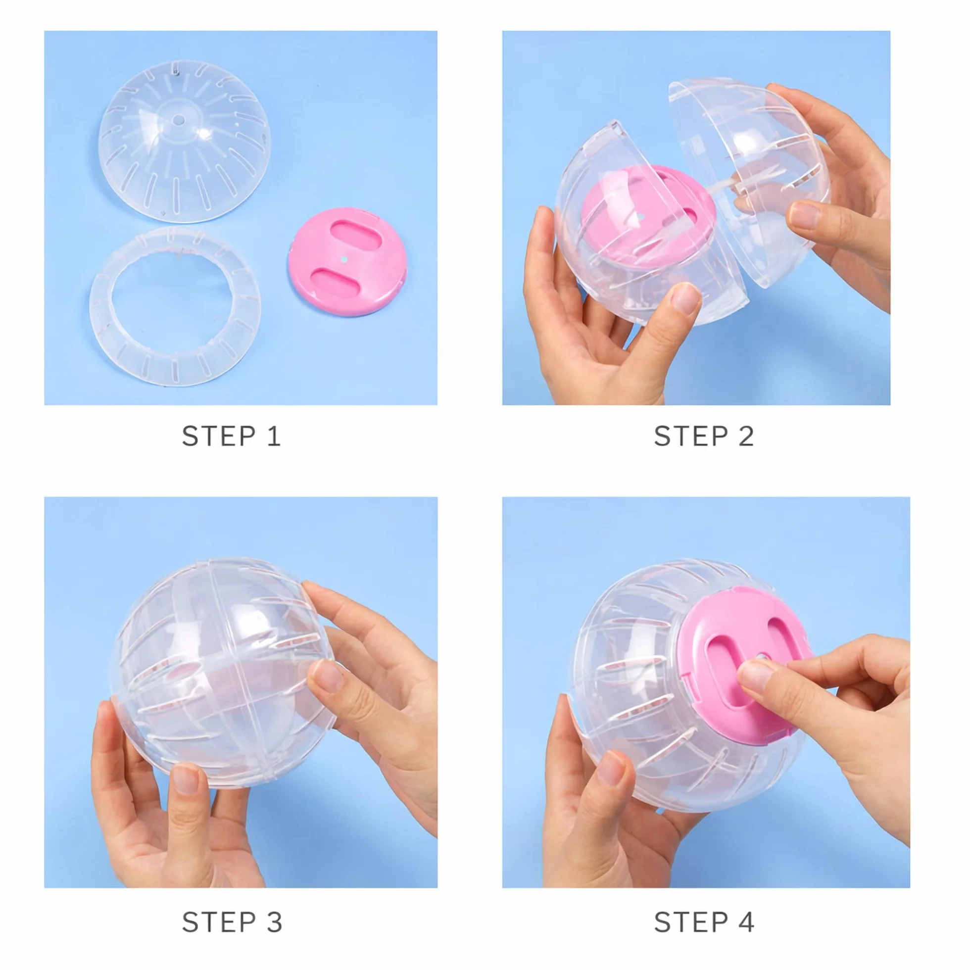 Sfera per Esercizio per Criceti, Palla Rotonda per Animali Domestici, per Roditori e Roditori, in Plastica, 14.5cm/5.71inch (Rosa)