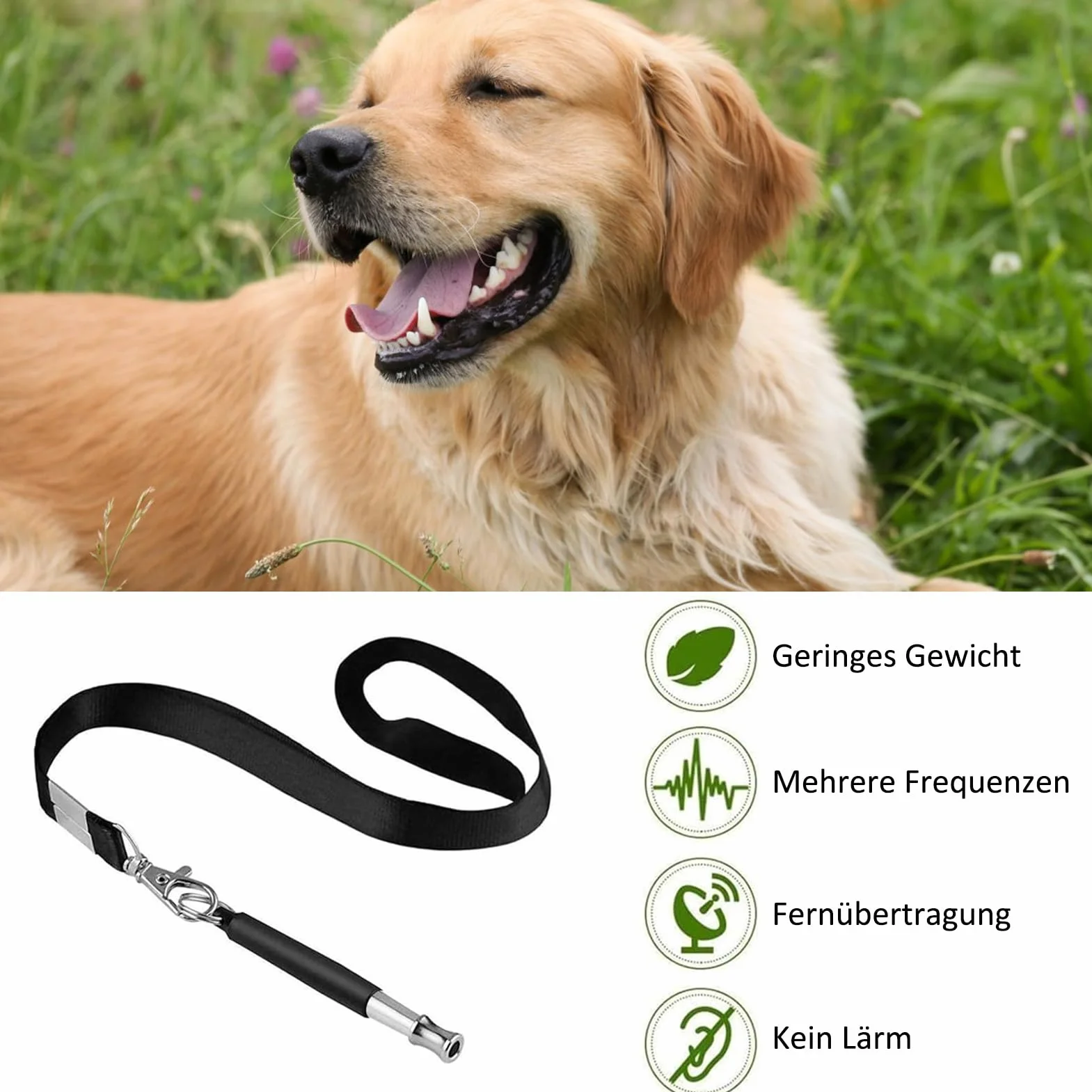Fischietto per cani, Fischietto a ultrasuoni per cani ad alta frequenza silenzioso, Frequenza regolabile Fischietto per addestramento cani, Adatto per la maggior parte delle razze – Nero