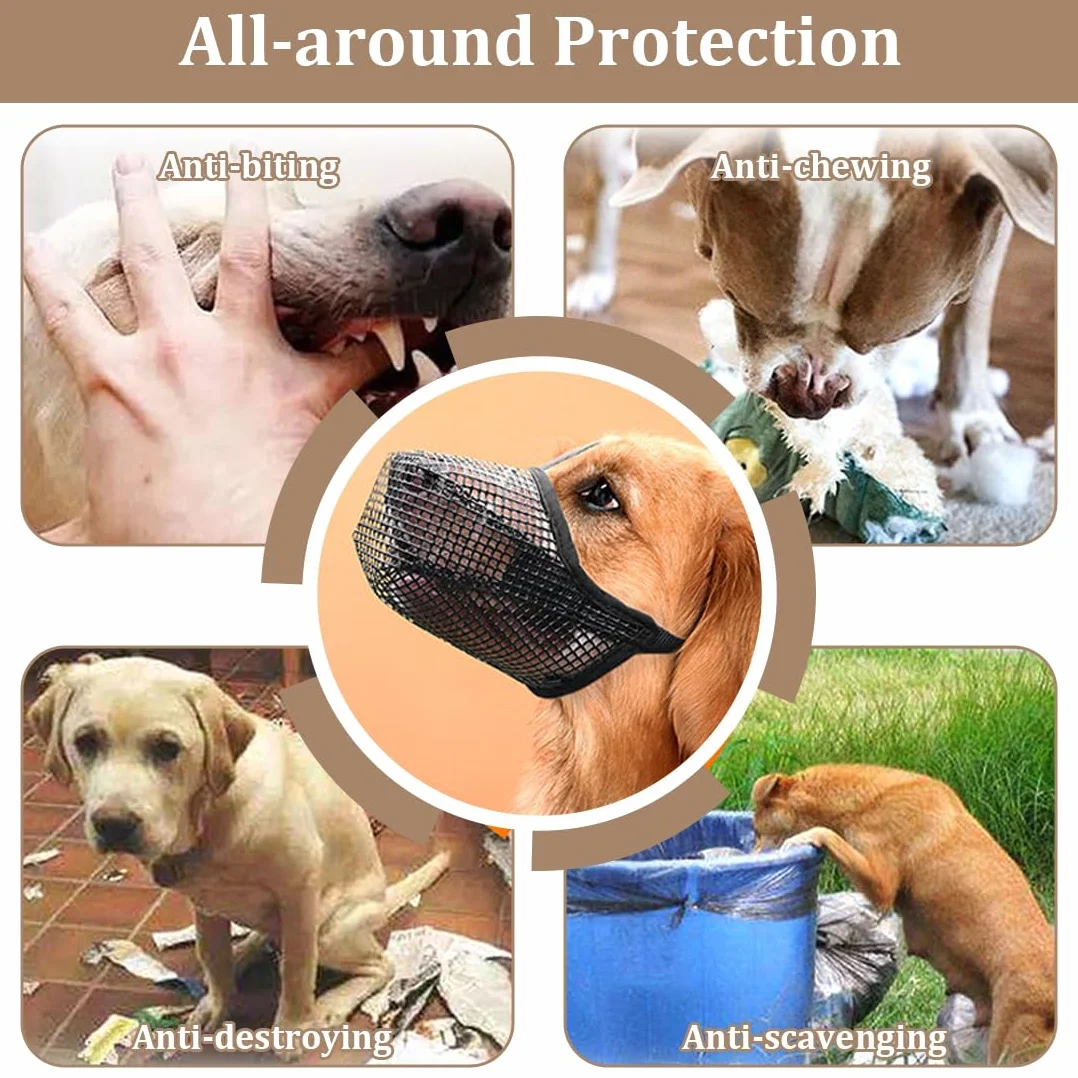 Museruola per Cani, Museruola Traspirante Cani Regolabile, Addestramento A Maschera, Copertura di Piccola Media Grande Taglia