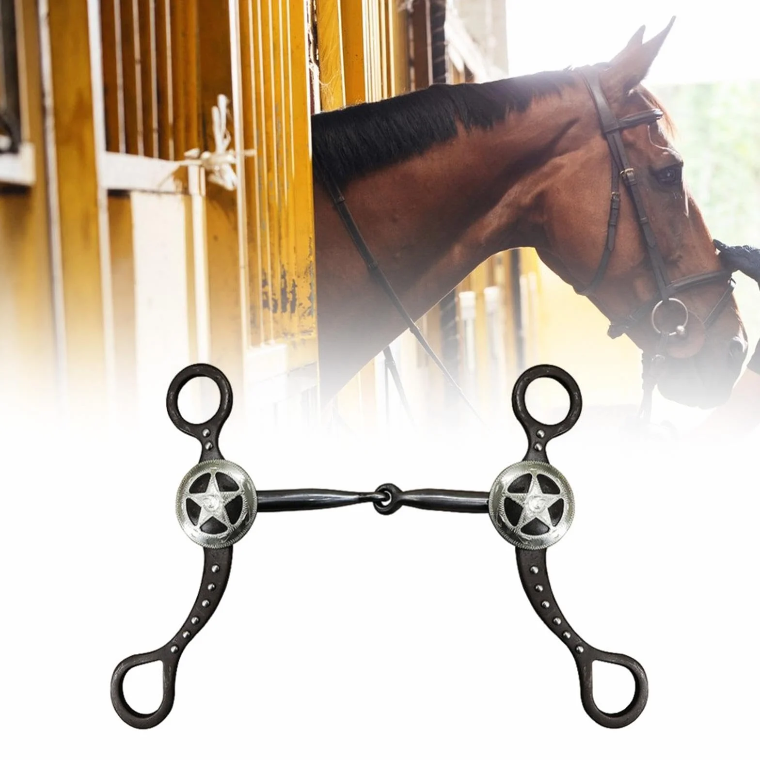 Sharplace Morso per Cavallo Retro Professionale Accessori per Cavalli All'aperto Filetto per Cavallo Western