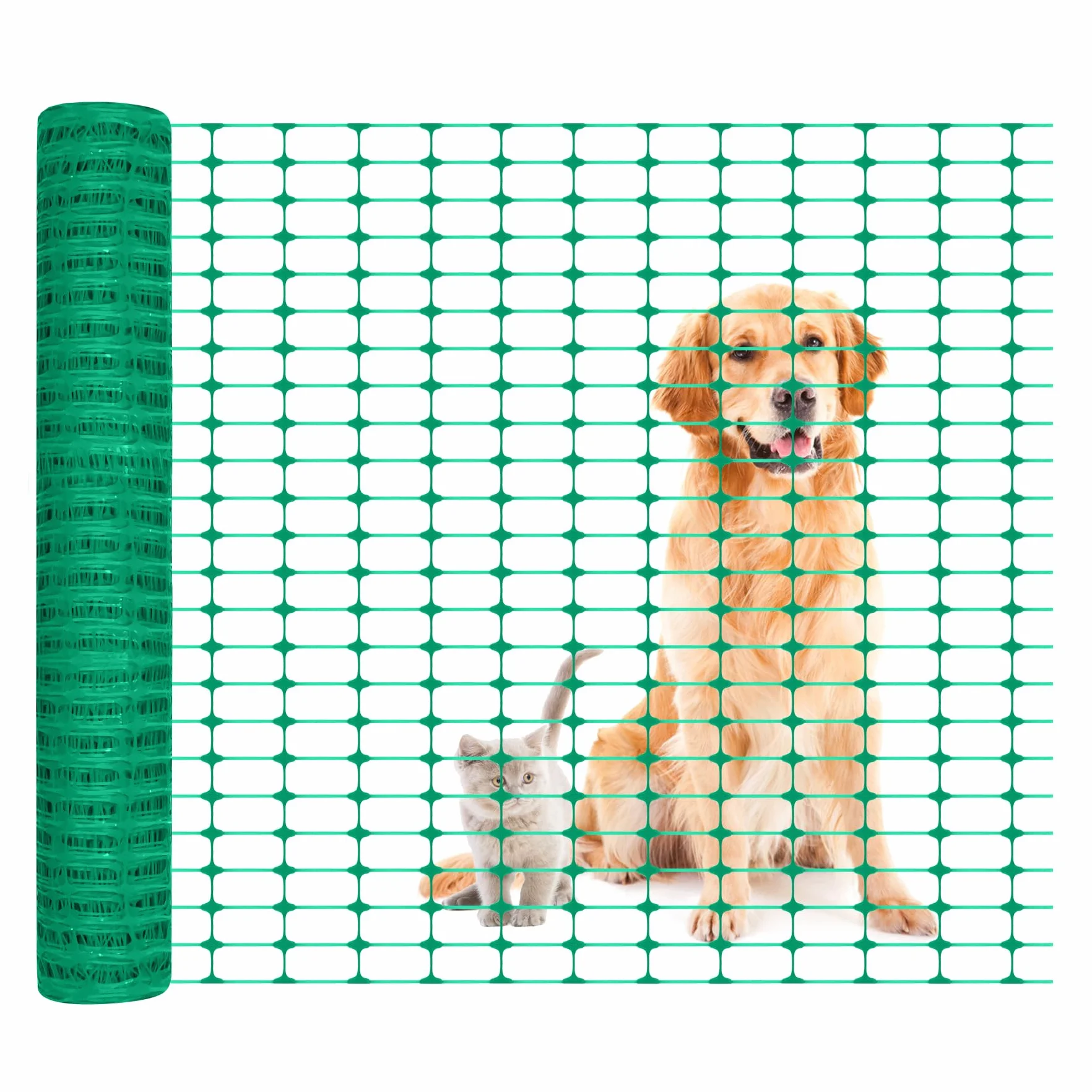 SUBTLETY Recinzione di sicurezza in plastica 30 mq rete flessibile per animali da fattoria arrotolata verde