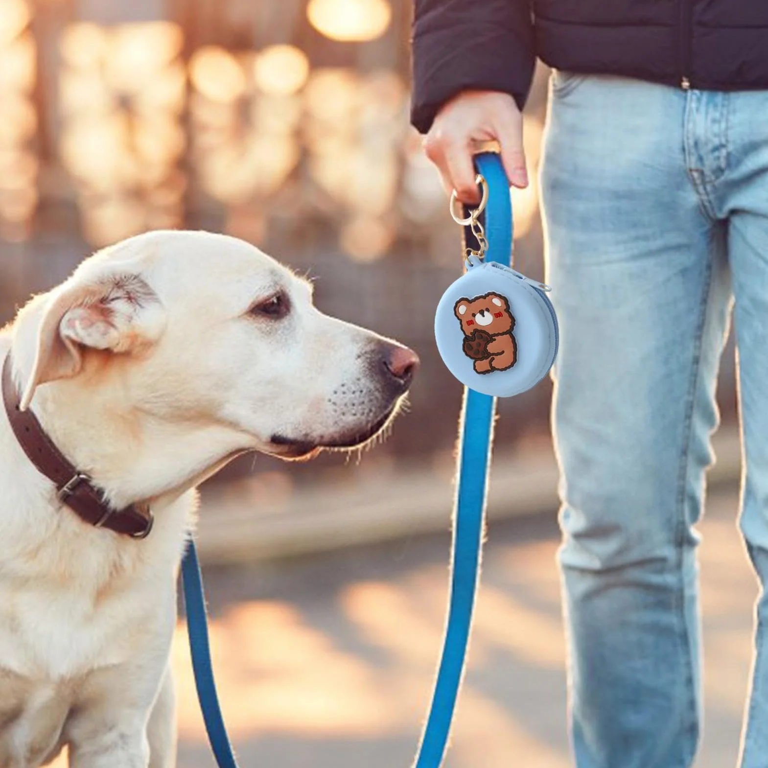 Custodia in Silicone per Cani - Porta Premietti per Cani Piccoli | Borsa per Snack per Cuccioli | Sacchetto Addestramento Cane Nero con Moschettone per Viaggio O Uso Esterno