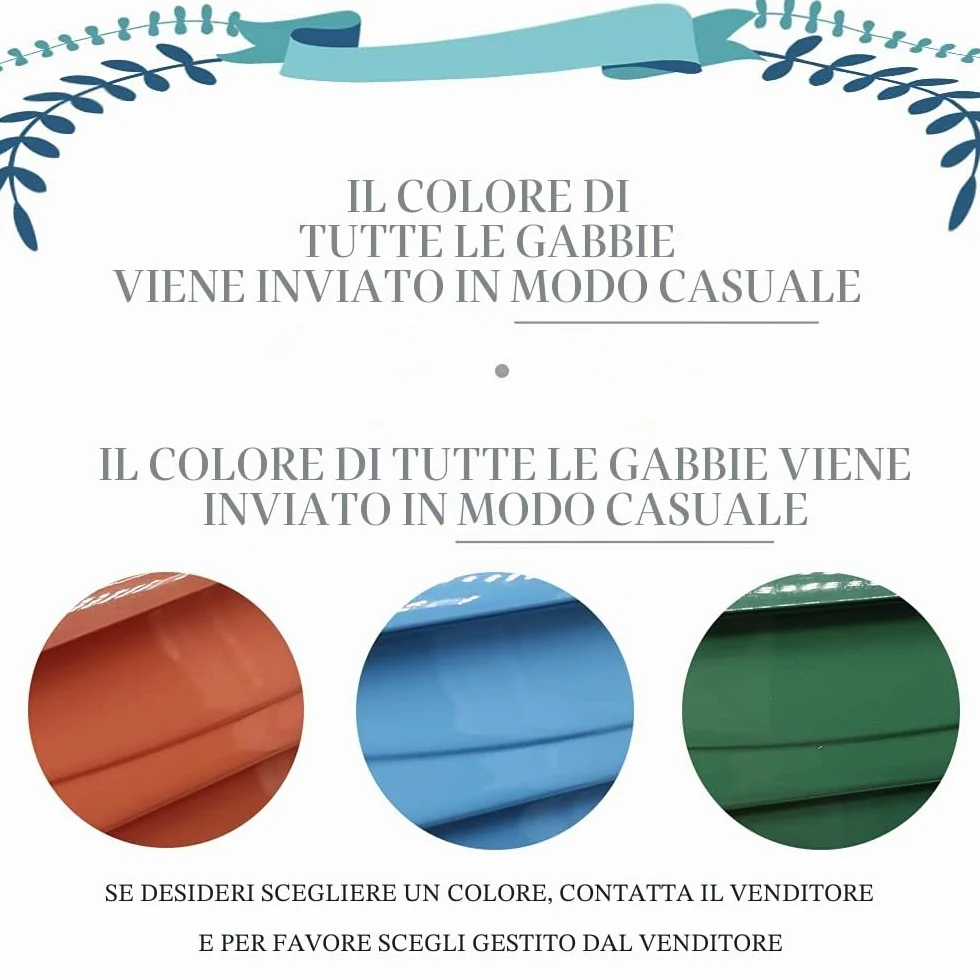 BPS Gabbia per Uccelli in Metallo Gabbia Piccola con Ciotola per Cibo e Secchio per Abbeveratoio Altalena Colore Casuale 27.5x19.5x30cm BPS-1163