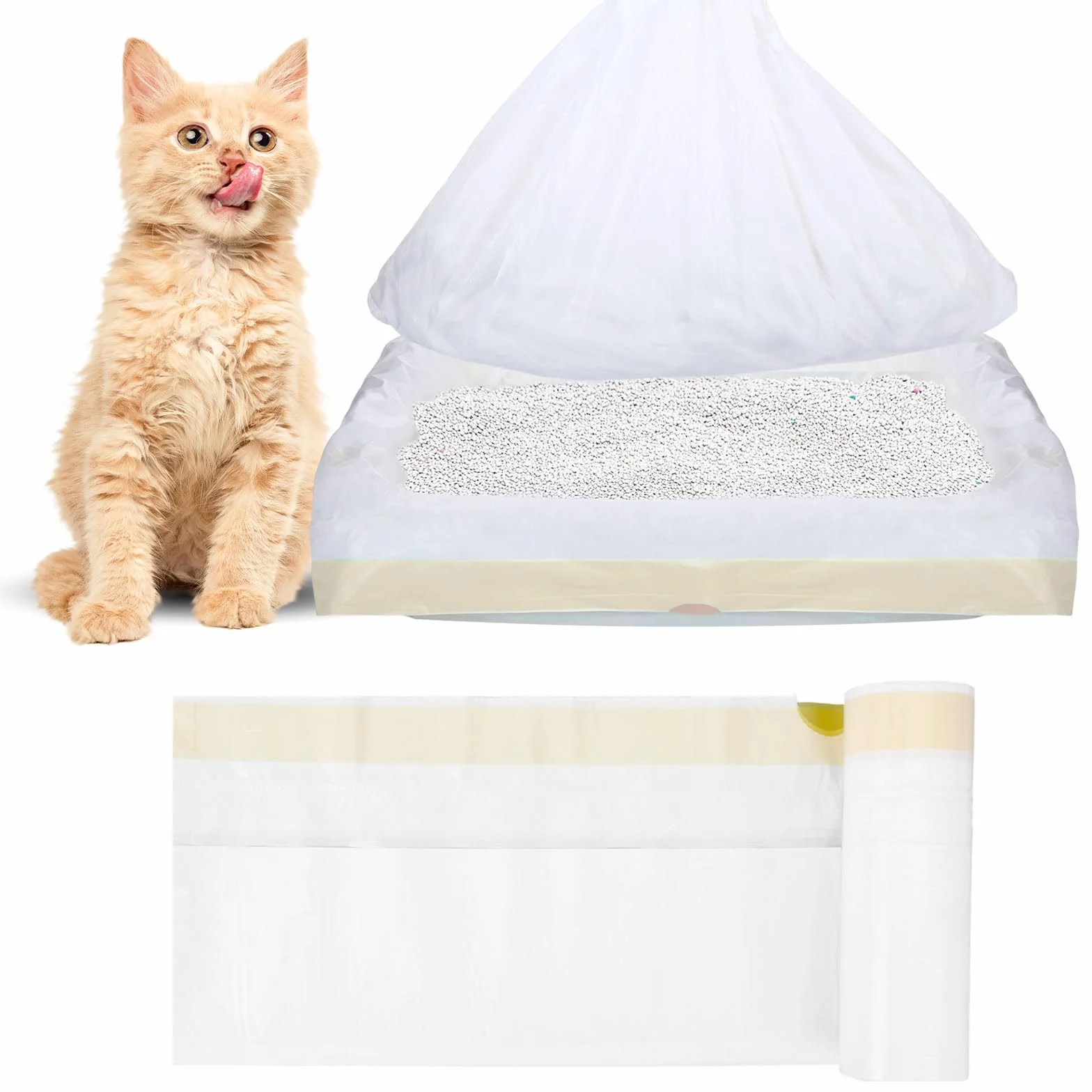 58 x 35 cm, sacchetti per lettiera per gatti, 20 pezzi, M resistenti agli strappi, sacchetti per la lettiera per gatti, sacchetti per la lettiera dei gatti