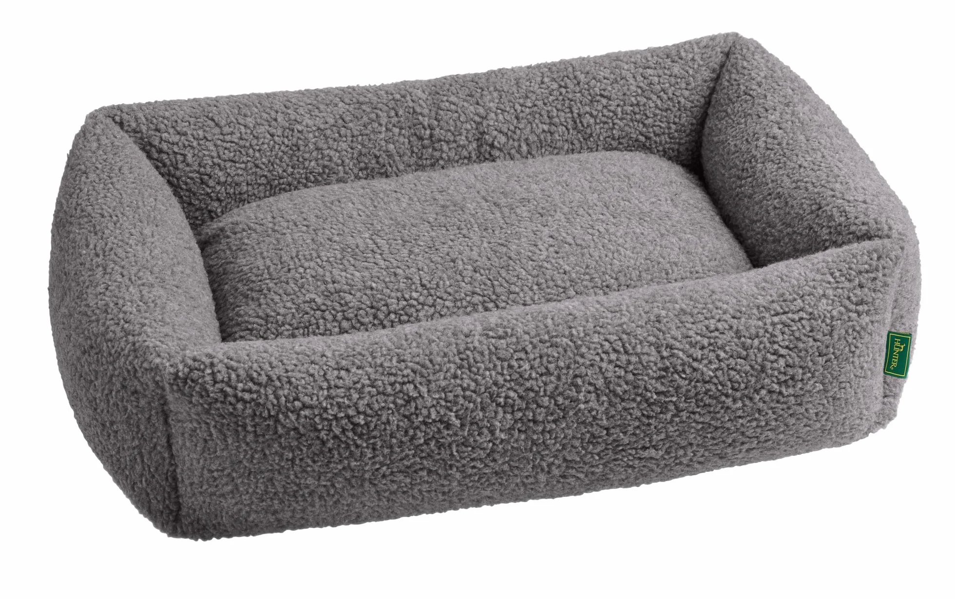 HUNTER Divano per Cani KUMARA, Colore Grigio, Morbido Peluche con Fondo Antiscivolo, Cuscino Interno Reversibile, Imbottitura alla Moda, Fodera Lavabile in Lavatrice, Dimensioni: 60 x 40 cm