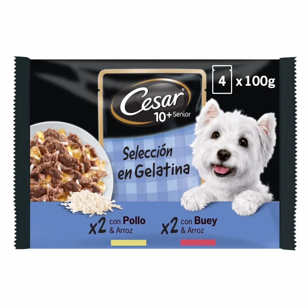 Cesar 10+ Senior - Selezione in Gelatina 13 x (4 x 100g)