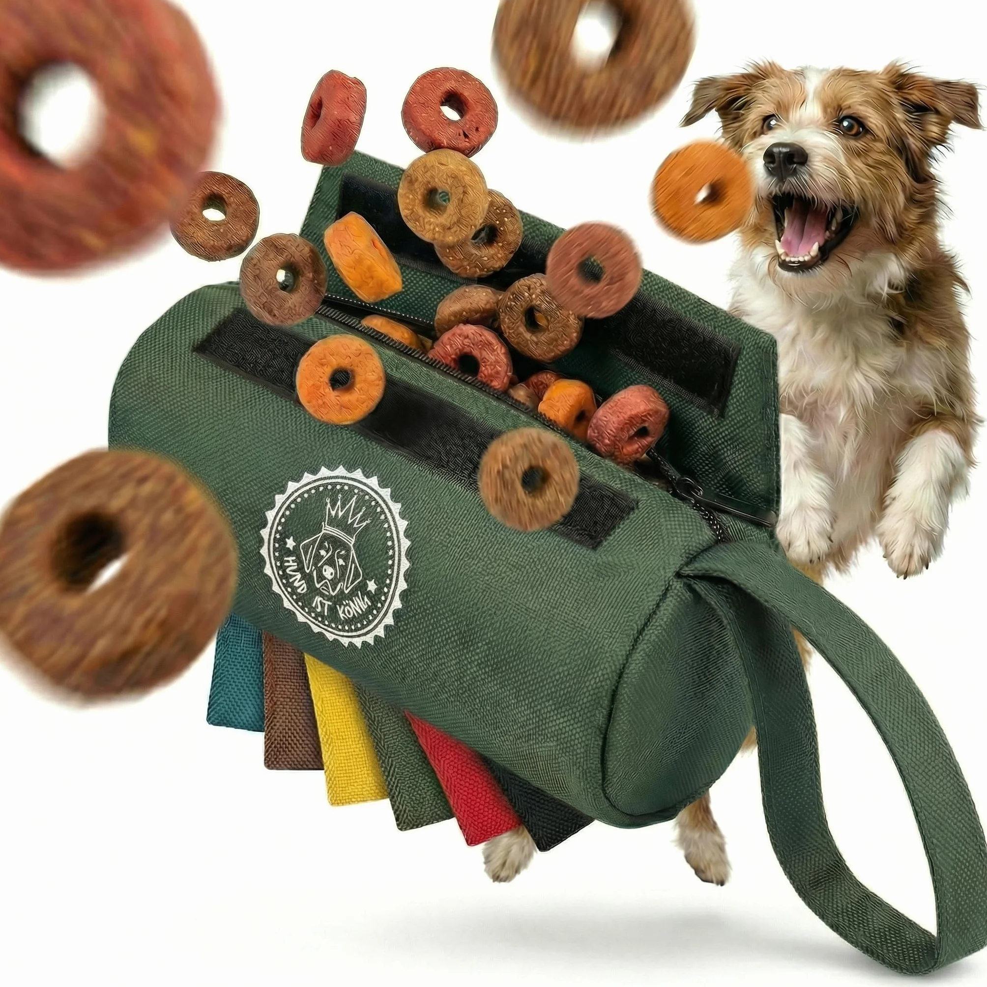 HUND IST KÖNIG Ciuccio premium per cani da riporto, ciuccio alimentare per dolcetti per cani, borsa per alimenti ideale per l'addestramento del cane o l'istruzione del cucciolo