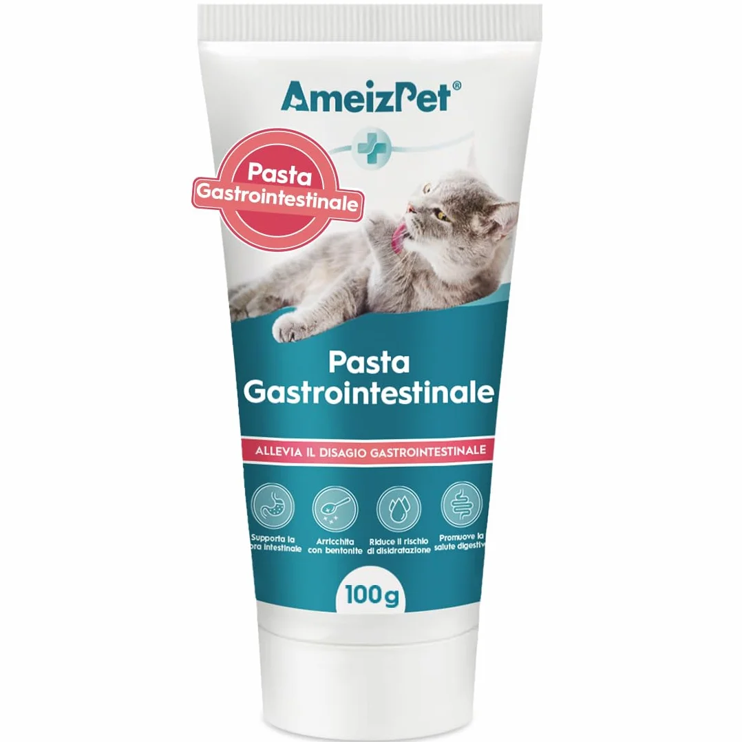 AmeizPet Pasta Gastrointestinale per Gatti, Supporto Gastrointestinale per la Salute Intestinale e la Flora Batterica, Integratore Digestivo per Gatti e Gattini, 100g (3.53 Oz)