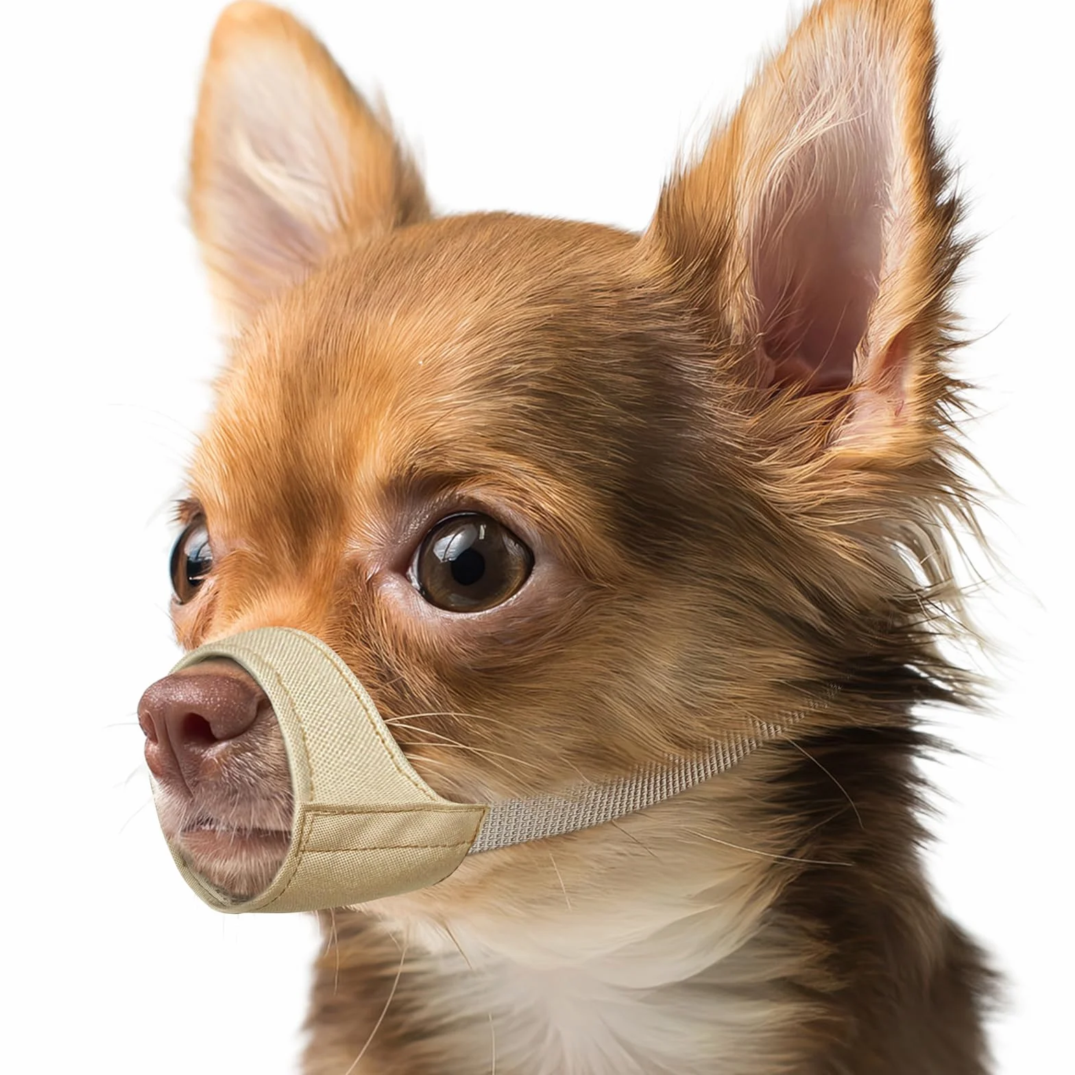Mayerzon Museruola a museruola corta per Chihuahua, Shih tzu, pugile americano, museruola in tessuto morbido per la toelettatura di visite veterinarie, previene morsi e combattimenti