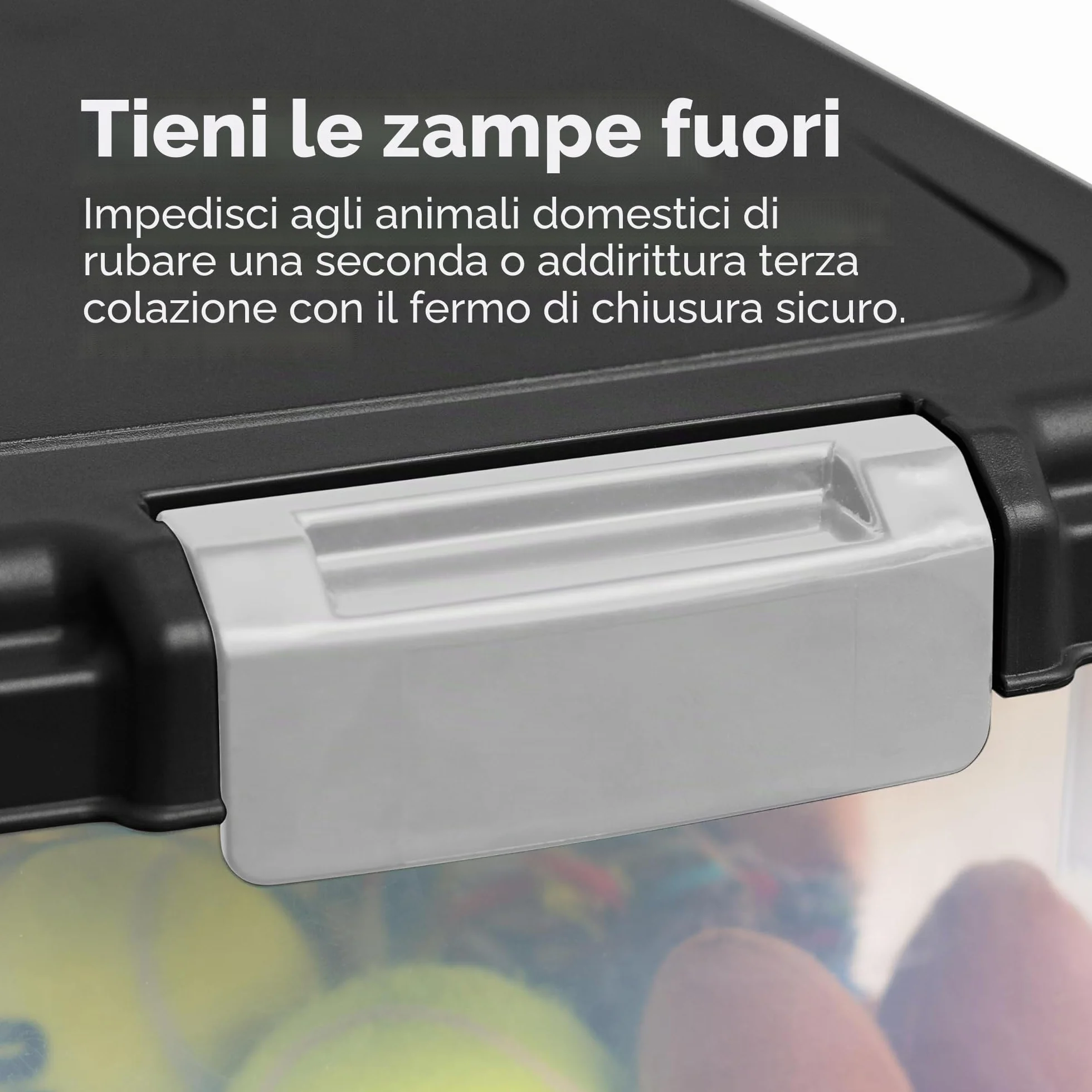 Iris Ohyama, Contenitore per Crocchette Ermetico, 30L+10L, Nero, Ermetici, Plastica, con Coperchio, Per Cibo per Gatti, Cani, Cibo secco, Crocchette, Dolci, MP-8&MP-1