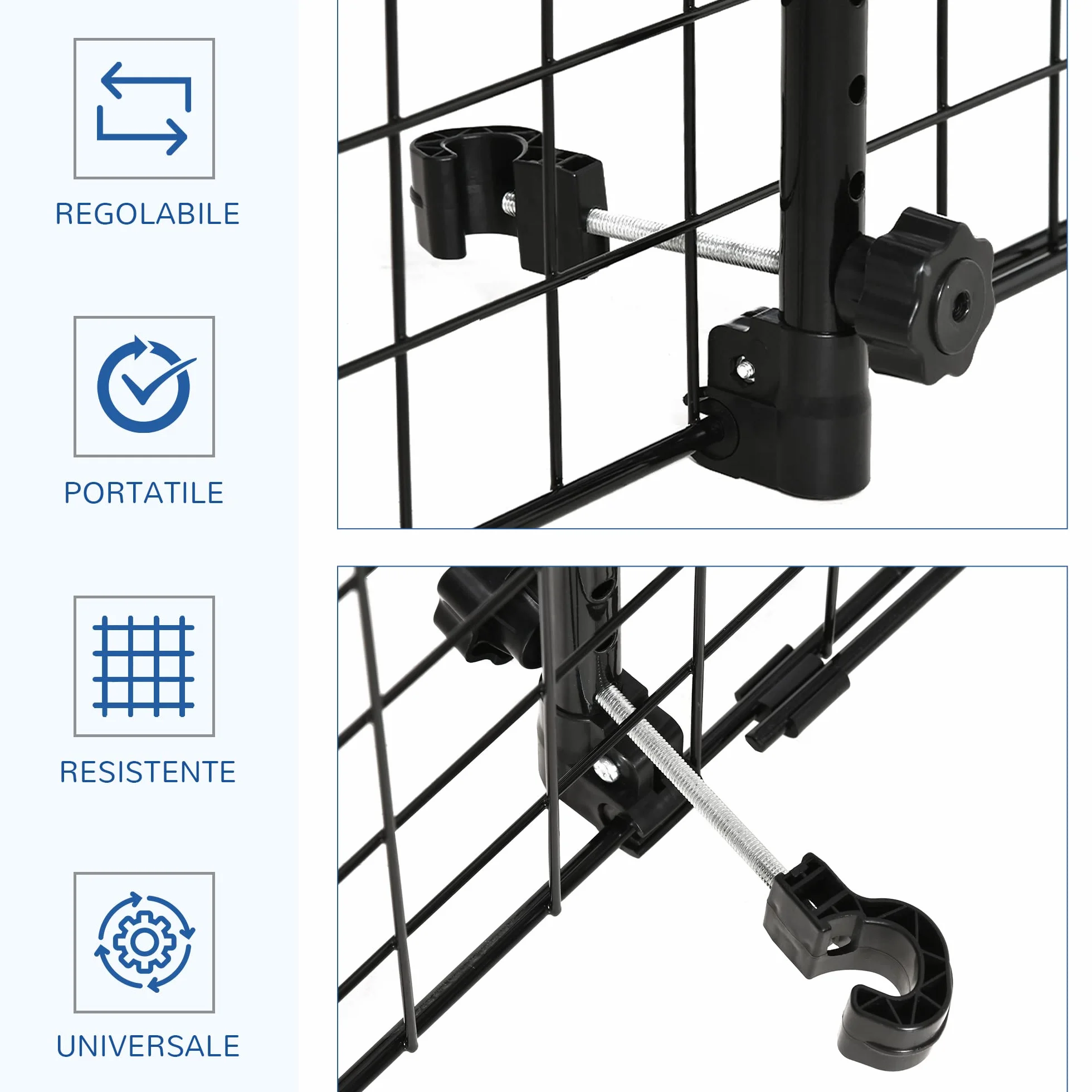 PawHut Barriera Divisore per Cani Universale per Poggiatesta Macchina Facile da Installare Regolabile 91-152cm