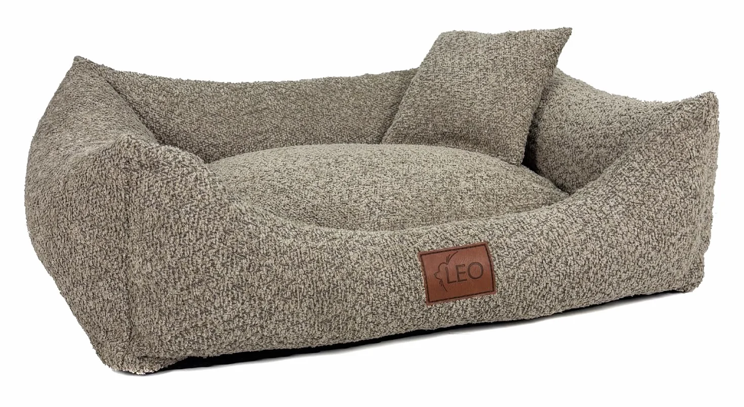 Divano Boucle cuccia per cani cuscino per cani divano per cani. Rivestimento sfoderabile e lavabile. (Antilope, M 80x60)
