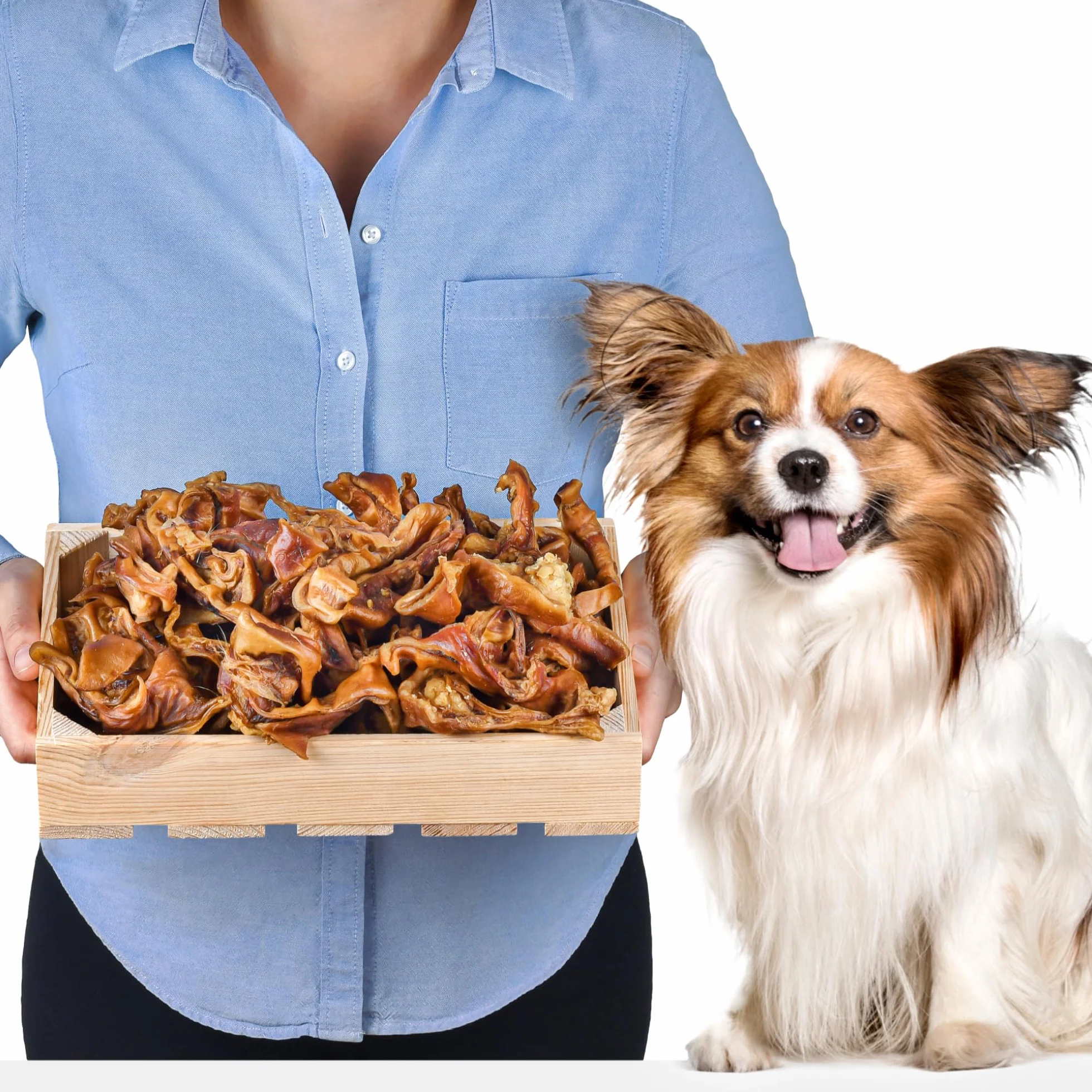 Strisce di carne di maiale per cani 1 kg (55-65 pezzi) | Snack naturale al 100% | Taglia mista 5-10 cm | Senza cereali né additivi