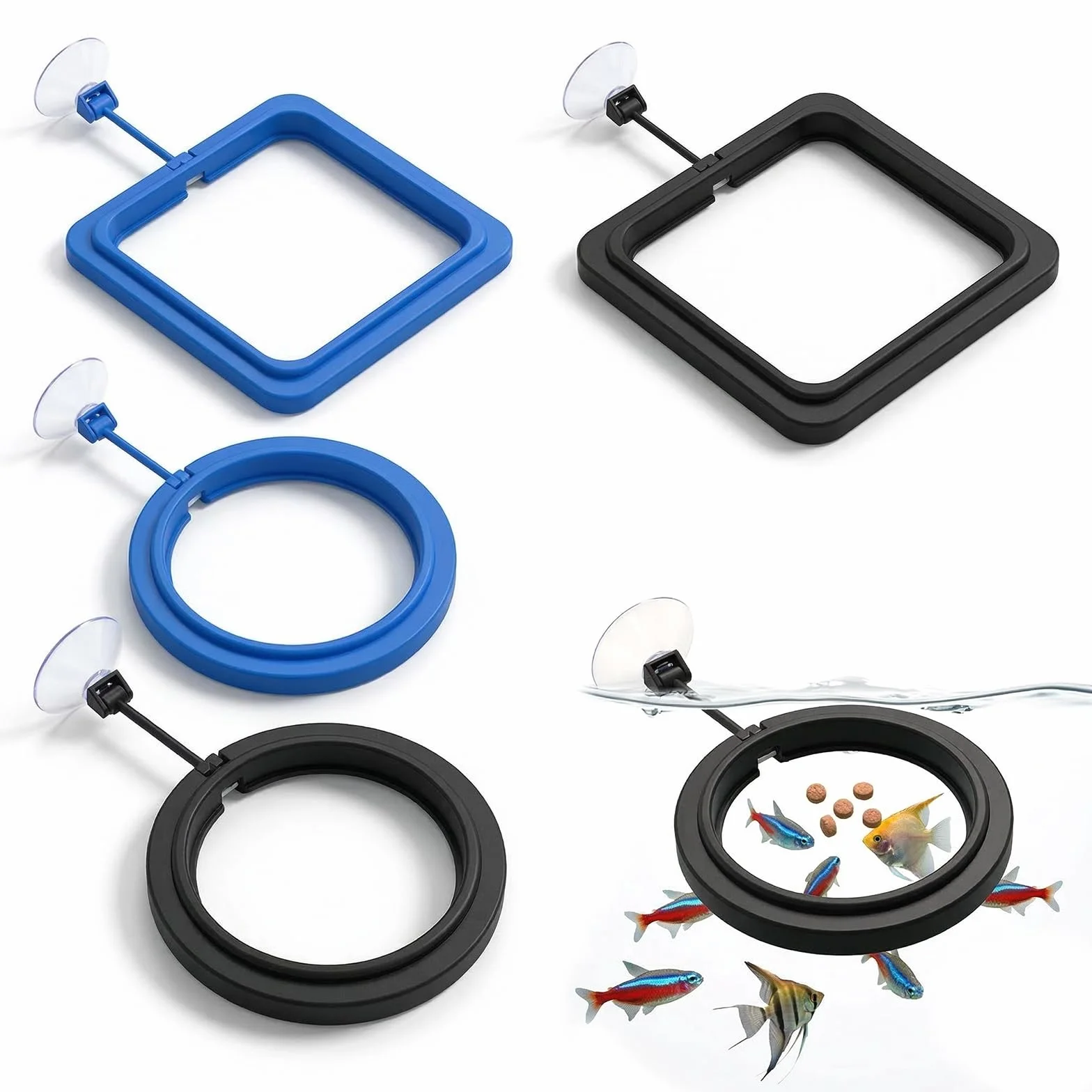 Dispenser Food Black Fish Accessories Mangiatoia Automatica Acquario for Aquarium Tank Turtle Circle Guppy Betta Goldfish