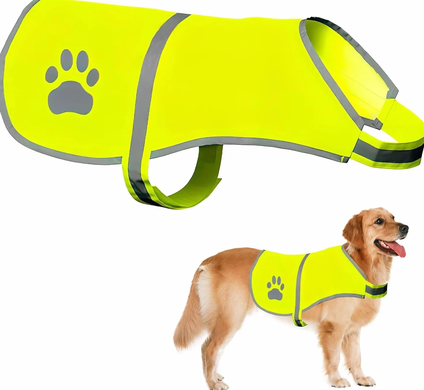 Gilet di Sicurezza Riflettente per Cani, Alta Visibilità Notturna, Giubbotto Protettivo Impermeabile, per Passeggiate Notturne e Attività all'Aperto, Taglia M