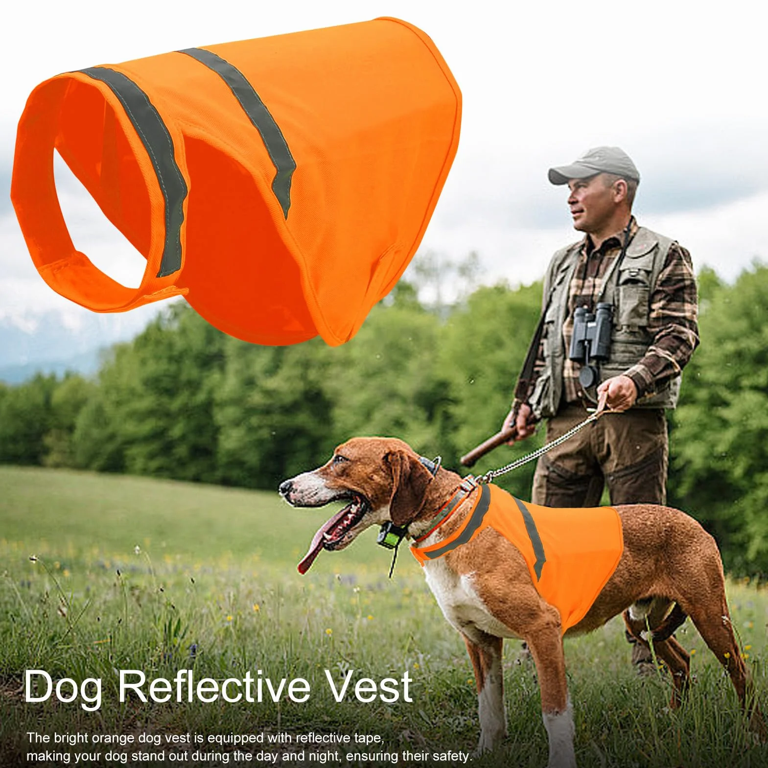 Gilet di sicurezza per cani - Gilet traspirante per visibilità del cane arancione regolabile fluorescente | da caccia per cani, articoli per animali domestici leggeri per passeggiate, atti