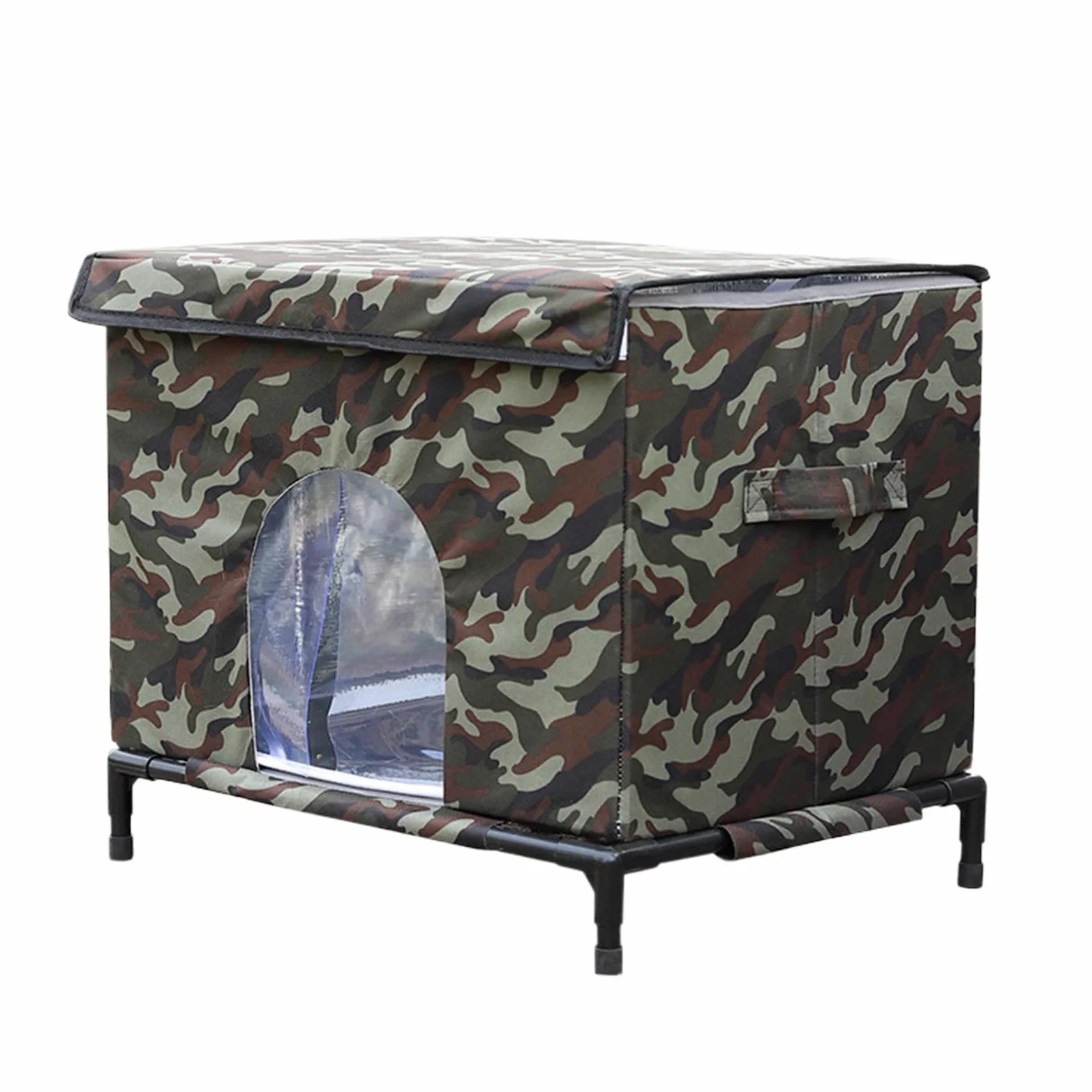 Case Per Gatti Da Esterno Tenda Isolata E Calda | Casa Esterna per Gatti con Base Sollevata e Finestra Trasparente per Inverno Adatto Per Cane Gallina Coniglio Inverno Clima