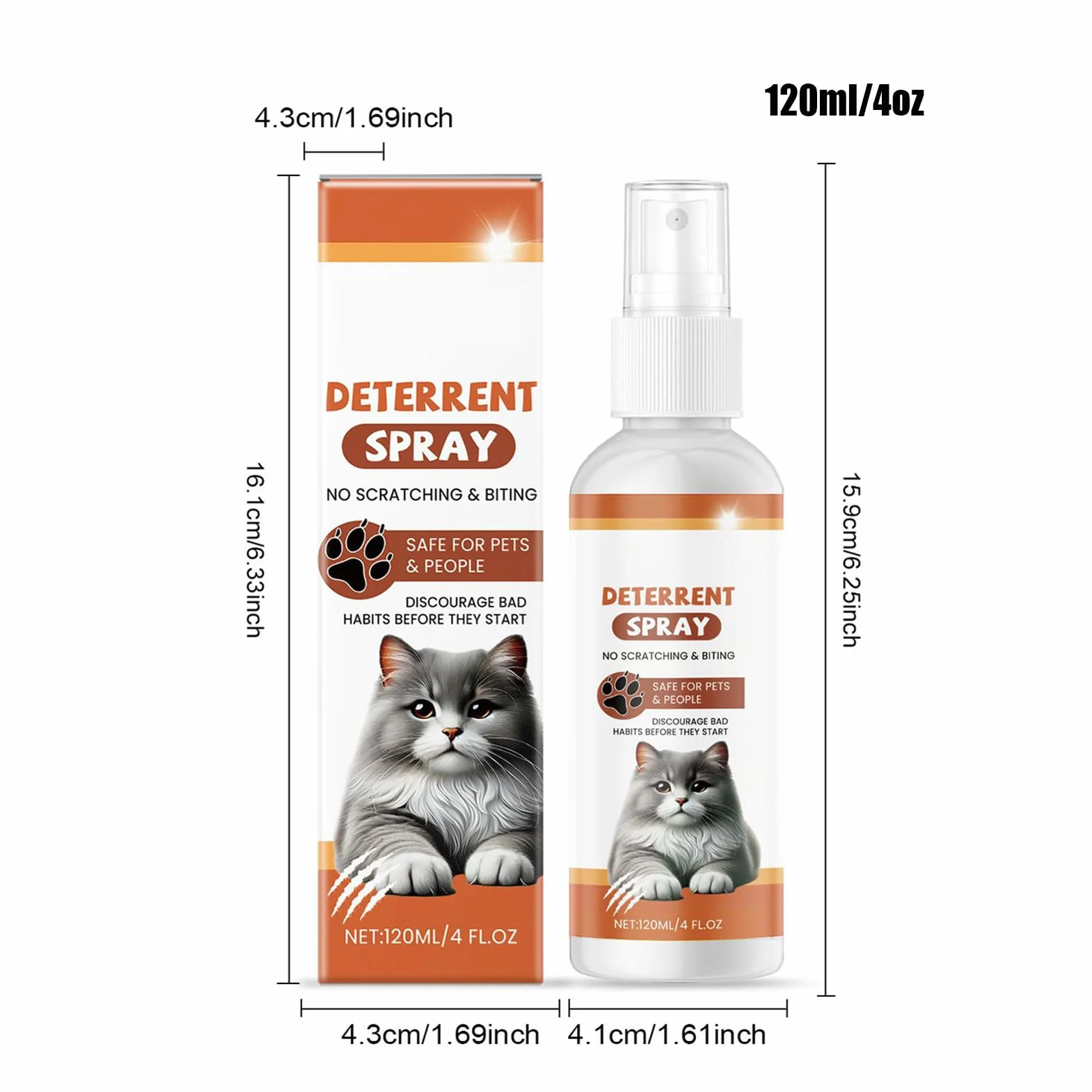 Spray anti gatto – 120 ml Pet Training Spray | Barriera a lunga durata comportamentale allenamento per pavimenti, piante, tappeti, divani, esterni, interni, gattini