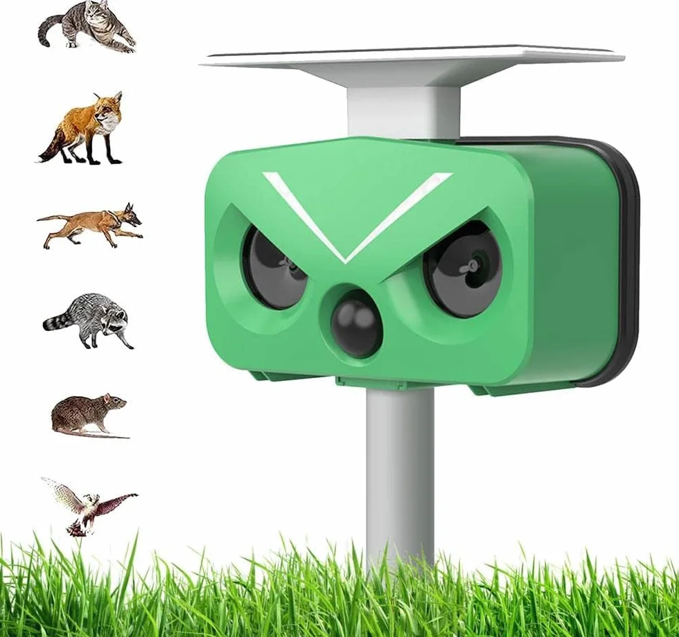 Repellente Gatti Ultrasuoni Solare IP66 Impermeabile Frequenza Regolabile 5 Modalità Repeller Animali