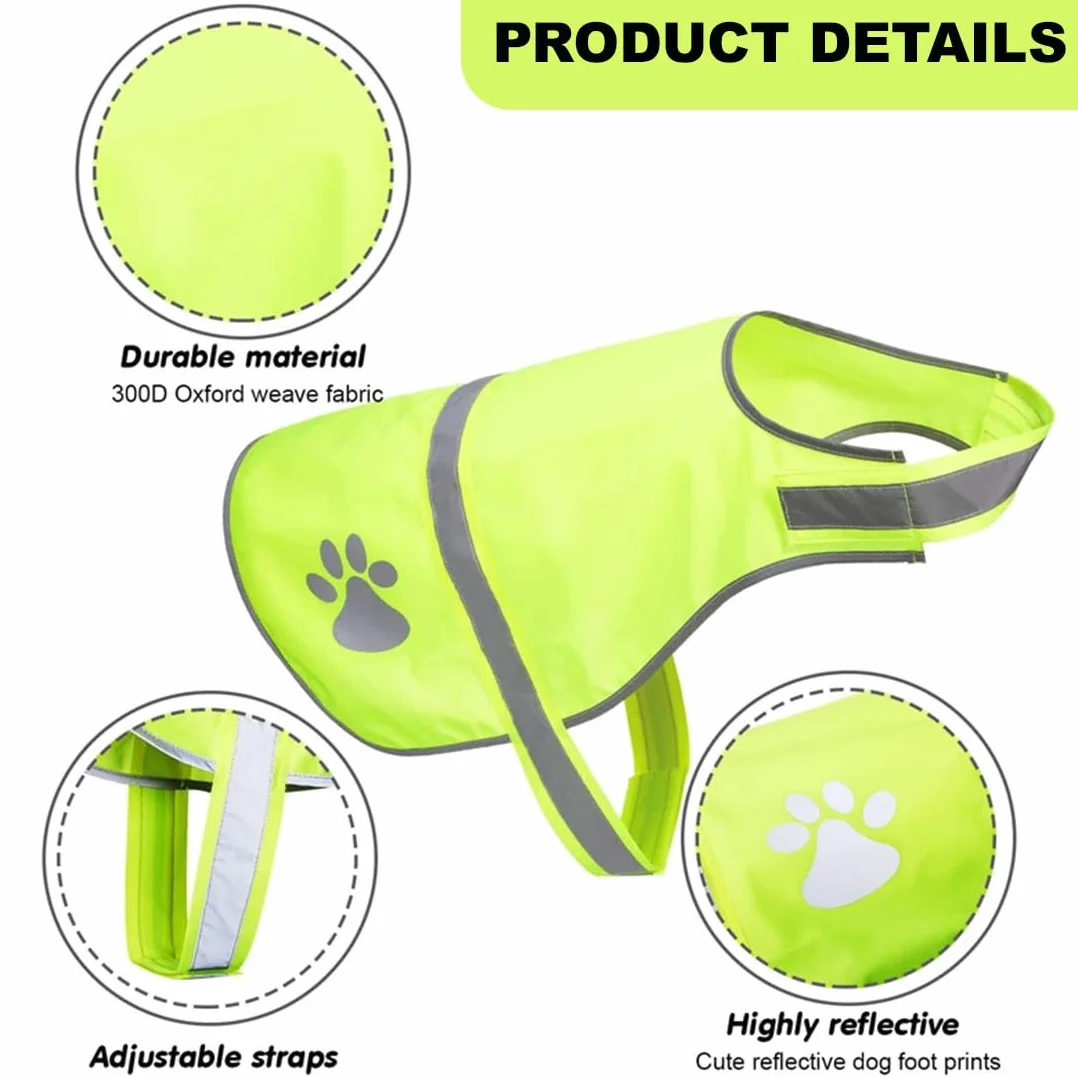 iubbotti di sicurezza per cani Giubbotto riflettente per cani, gilet di sicurezza ad alta visibilità per cani, impermeabile, leggero, comodo (taglia L)