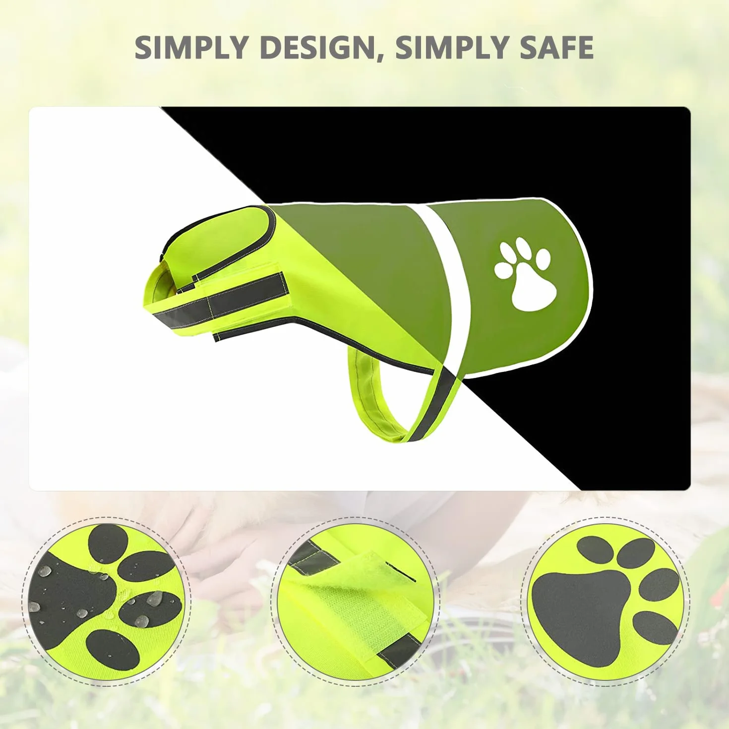 Riflettente Gilet di Sicurezza per Cani, Gilet Catarifrangente Notte ad Alta Visibilità