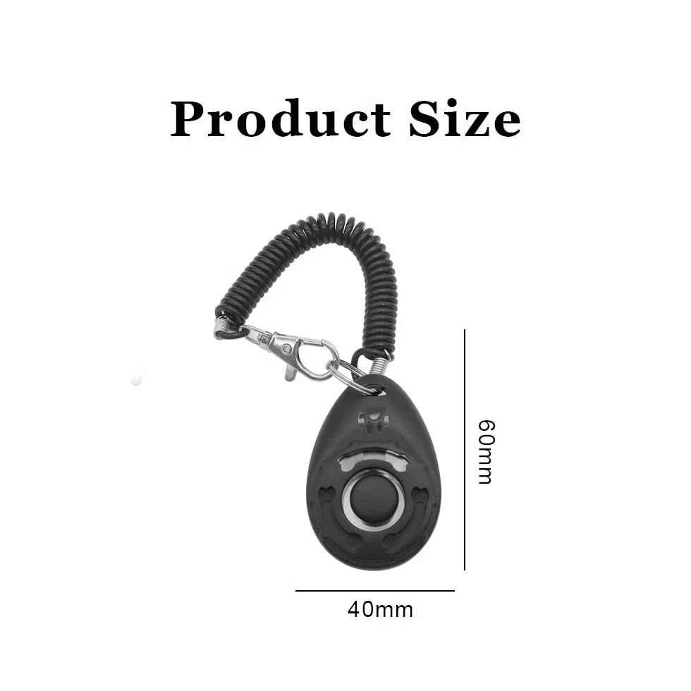 Clicker per Cani Addestramento Professionale con Laccetto Spirale Portatile Strumento Addestramento Cani Gioco Interattivo Educazione Canina