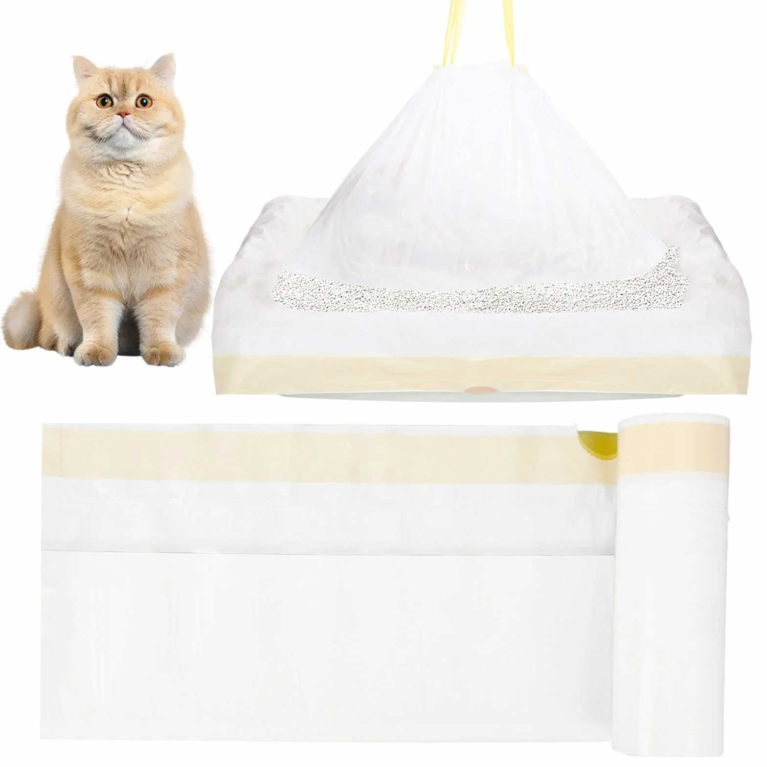 20 Sacchetti Per LettieraPer Gatti, Xxl, Con Manico Per Lettiera PerGatti, Lettiera Per Gatti, Xxl, 79 X 45 Cm