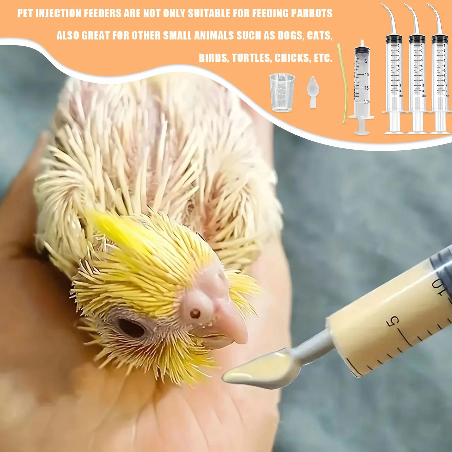Suxgumoe Baby Bird Parrot - Siringa per l'alimentazione di uccelli e pappagalli, siringa per l'alimentazione di uccelli da latte, pappagalli