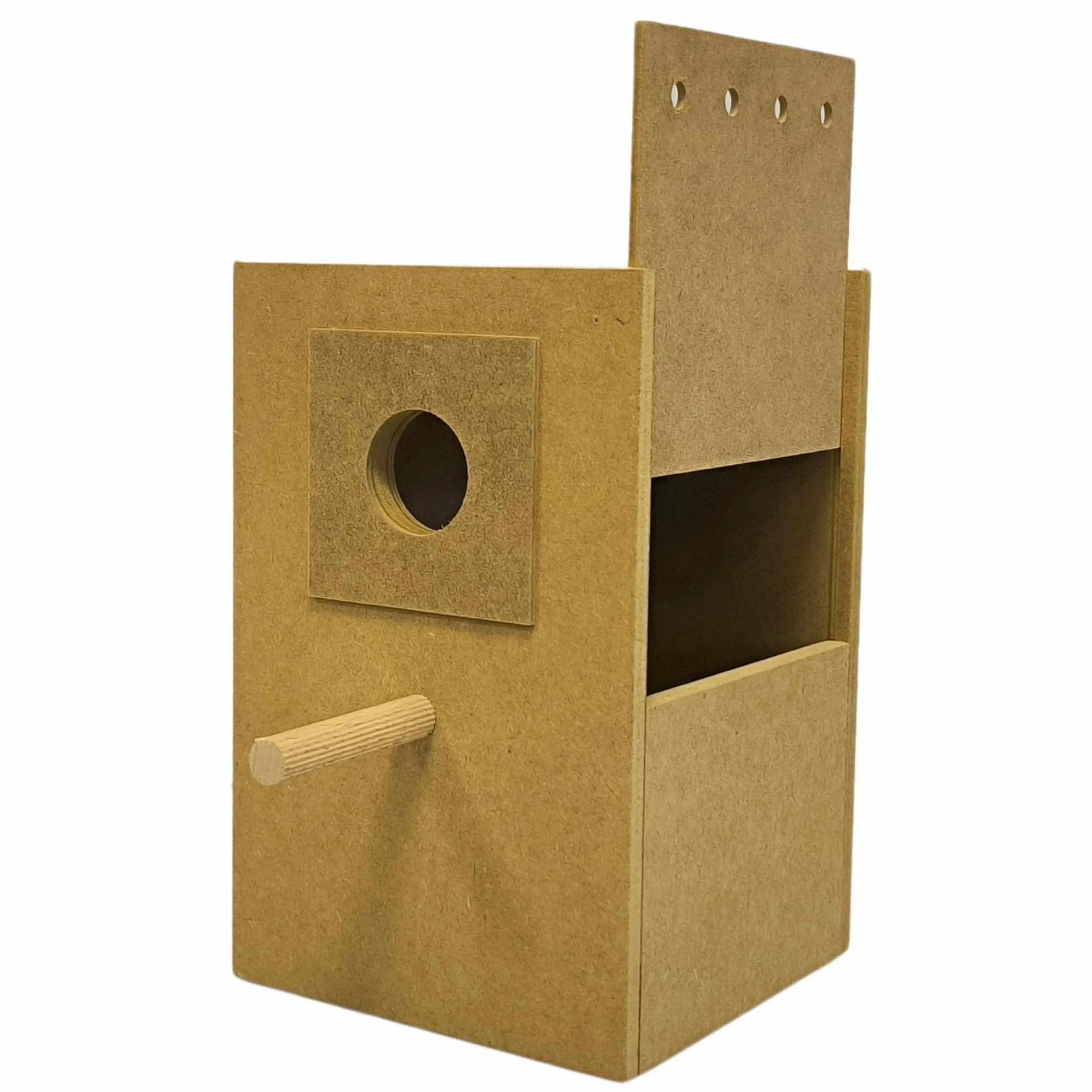 Nido per pappagalli inseparabili (Agapornis) con trucioli per il letto, casetta da allevamento in legno per uccelli, con ganci per gabbia, 28 x 18 x 18 cm (Verticale)
