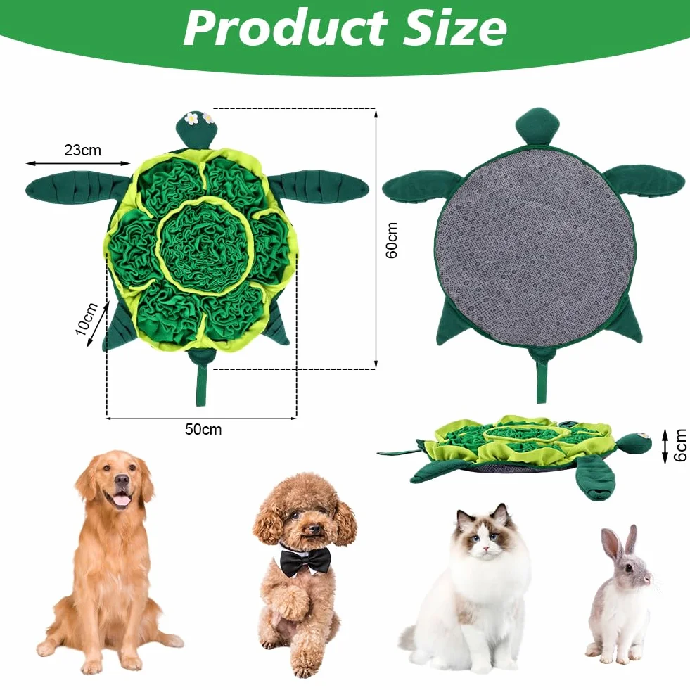 OSDUE Tappeto Olfattivo Cane, 50 cm Foraggiamento Tappeto per Cani Addestramento Foraggiamento di Animali Lavabile Antiscivolo Tappetino Puzzle di Snuffle Giocattolo per Cani Attivazione Mentale Cane