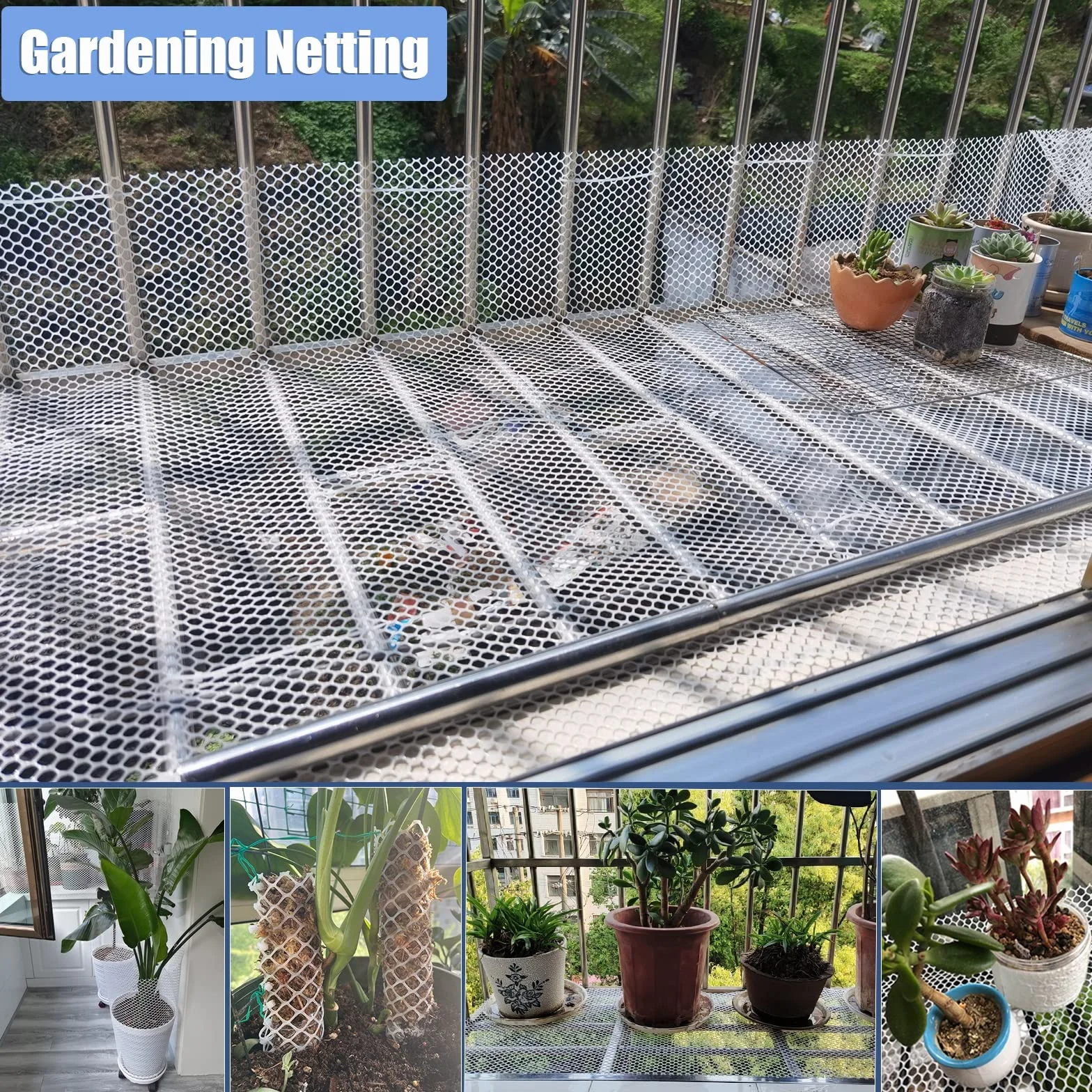 Rete per recinzione da giardino in plastica bianca, rete di protezione per conigli e gatti, per uso esterno, disponibile in lunghezze da 5 a 30 m, dimensioni: 1,2 x 10 m