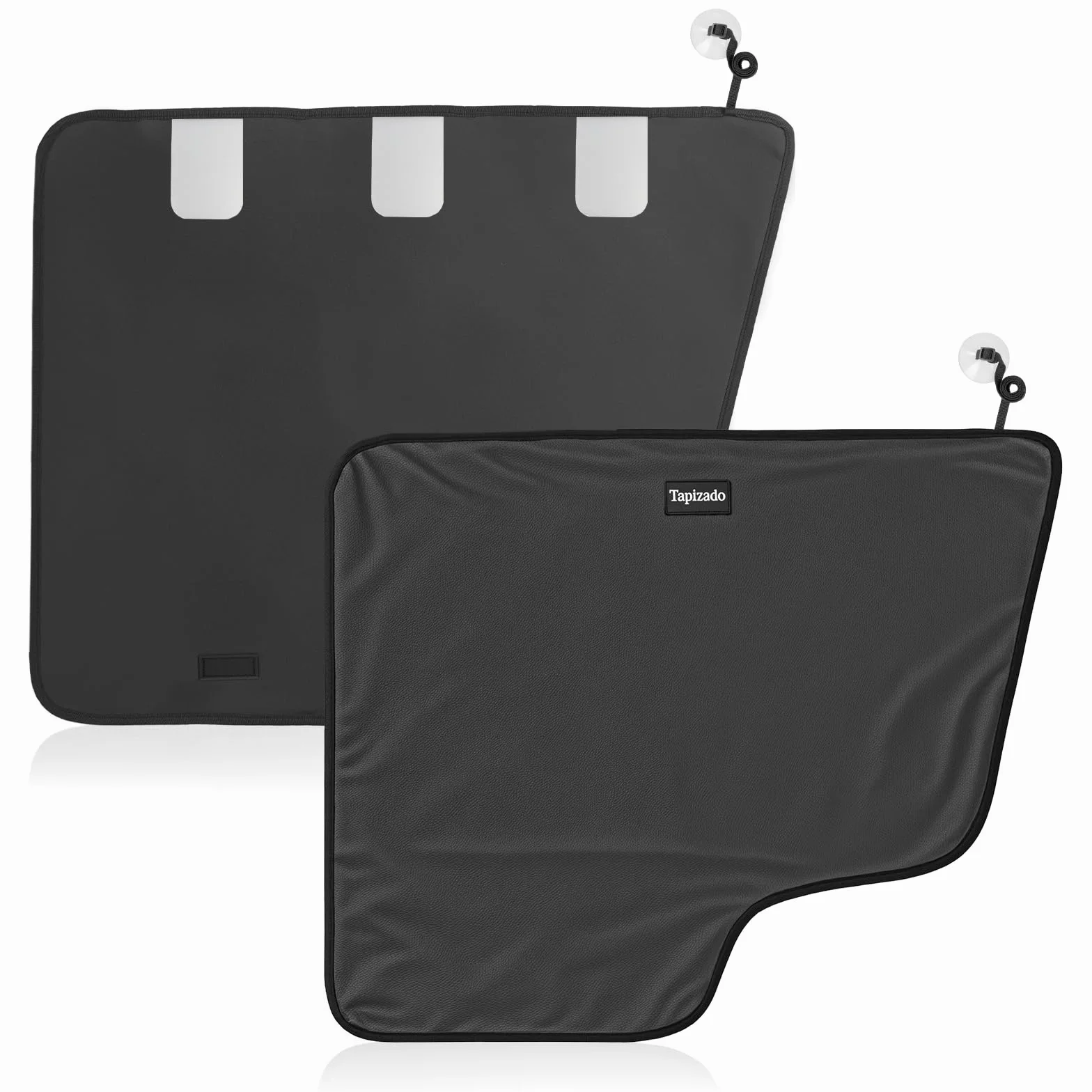 Coprisedile per cani in pelle PU per auto - 2 confezioni extra large impermeabili con pannello antigraffio, copertura con ventosa regolabile, adatto per auto, SUV, camion