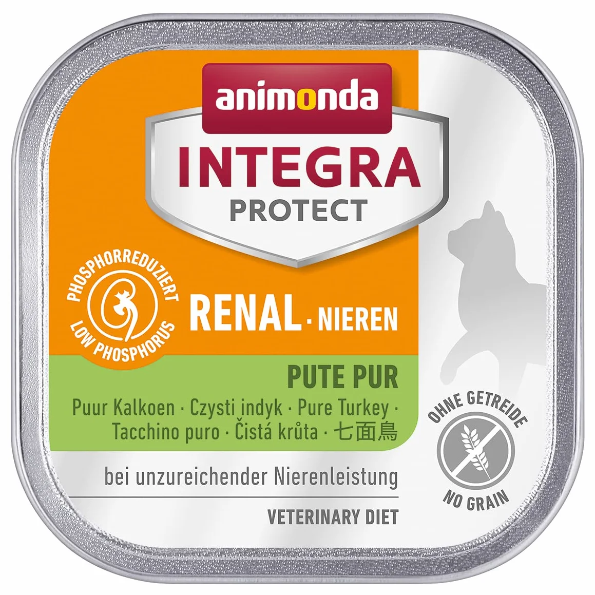 animonda Integra Protect Reni Gatto, alimento umido in caso di insufficienza renale cronica, puro tacchino, 16 x 100 g