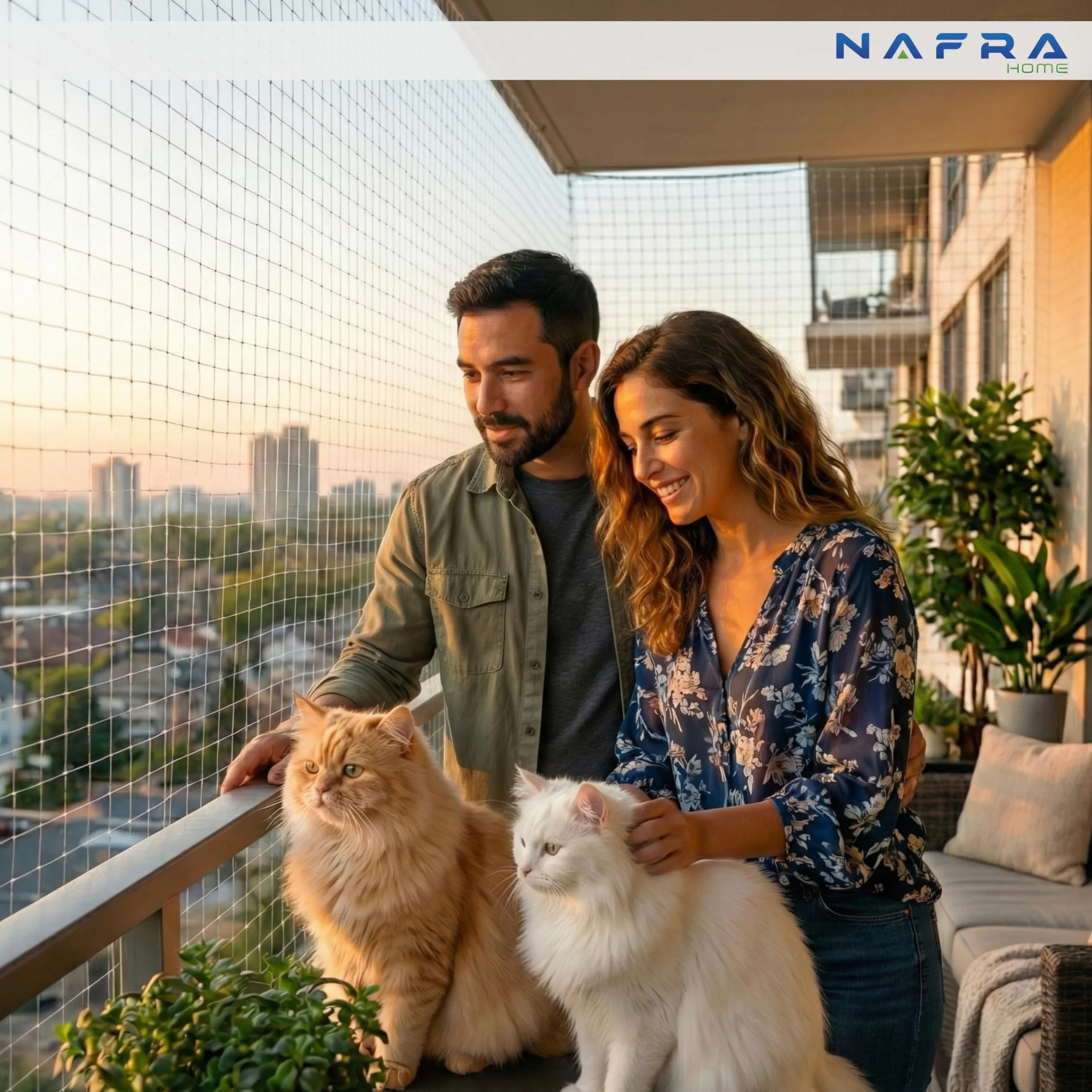 Rete per Gatti Balcone 8x3m – Trasparente | Rete Protezione Gatti con Installazione Senza Trapano o con Trapano | Kit Completo Incluso | Rete Gatti Finestra