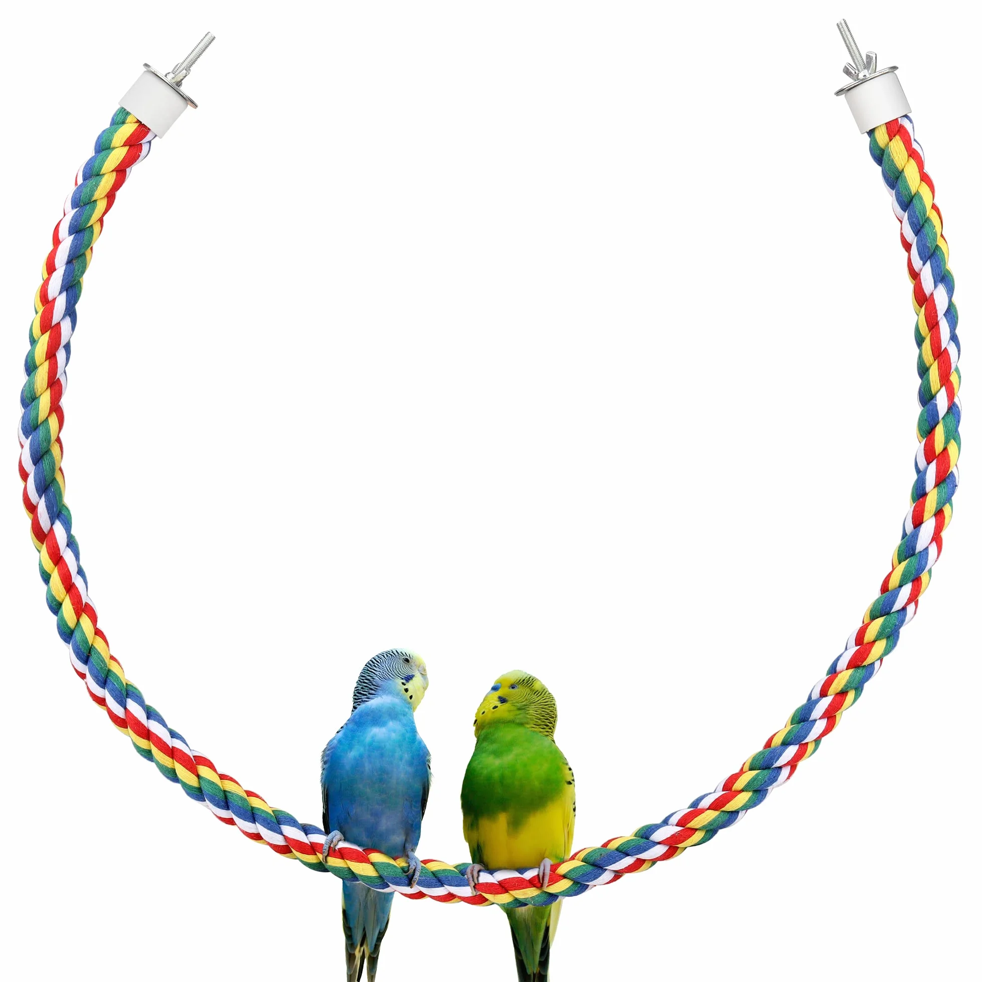 Trespolo per Pappagalli Corda di Cotone Uccello Posatoio 105cm per Calopsitte/Inseparabili/Pappagallino
