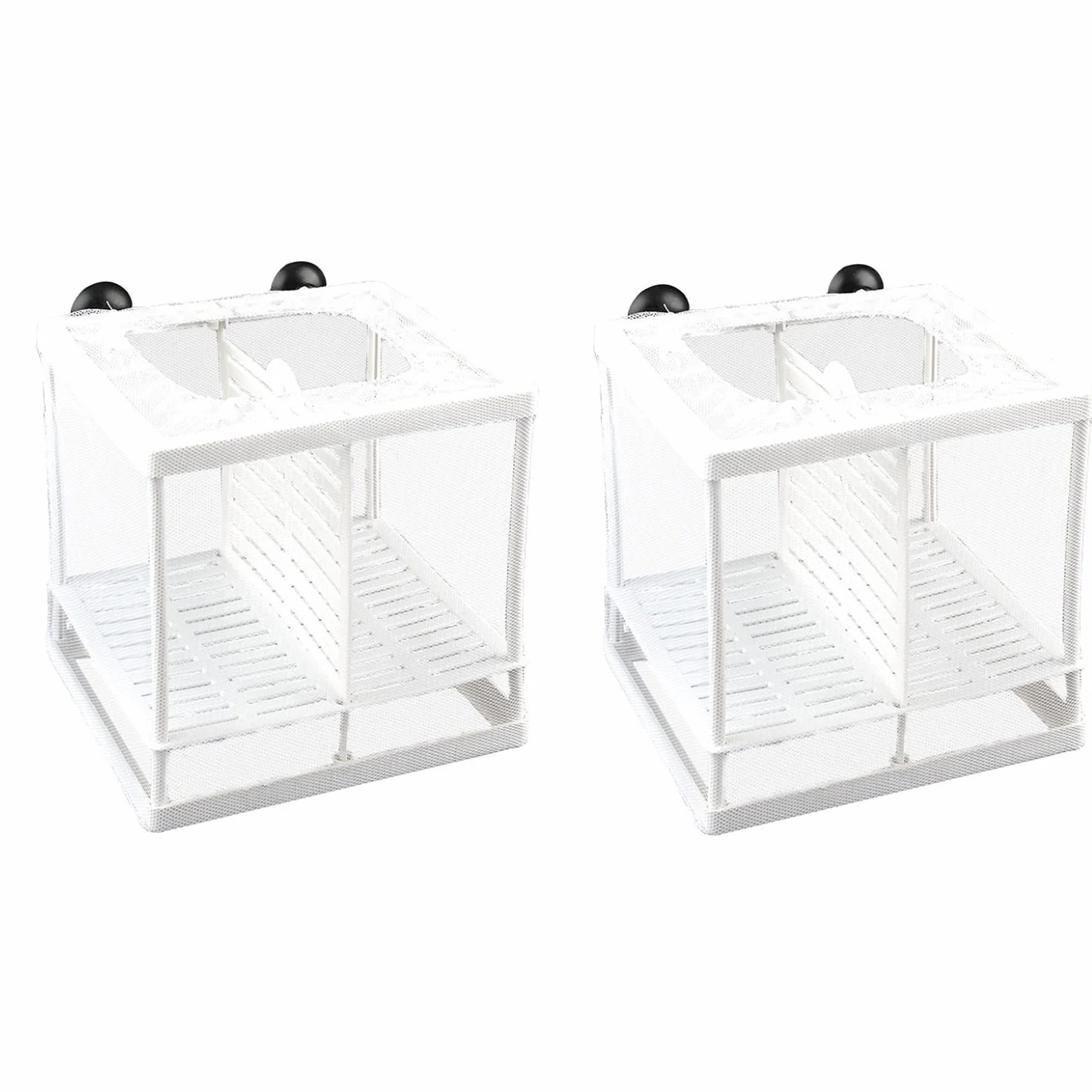 2 Pezzi Scatola di Allevamento, Scatola di Allevamento in Plastica, Incubatrice per Pesci D'acquario, Adatto per Acquari, Isolare Piantine e Sostenere l'incubazione e la Riproduzione (Bianco)