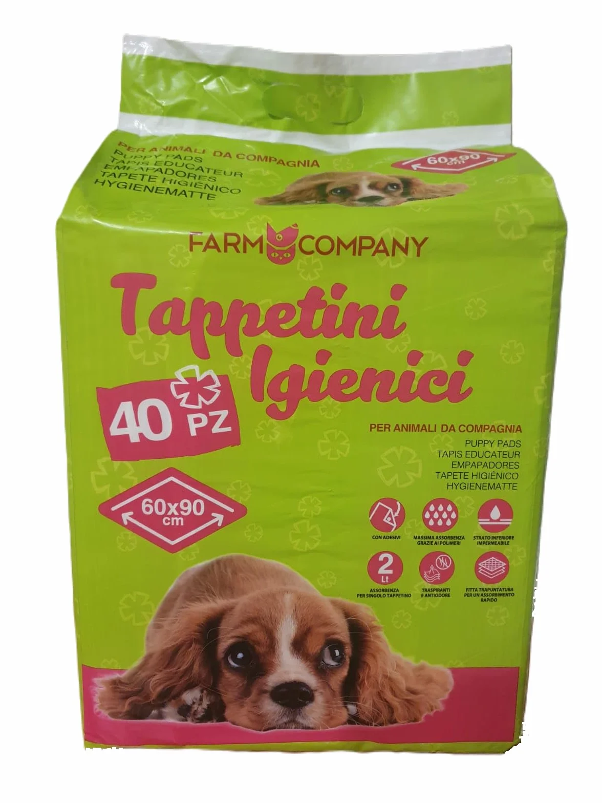Farm Company Tappetini Igienici per Cani 60x90 Antiodore Antiscivolo