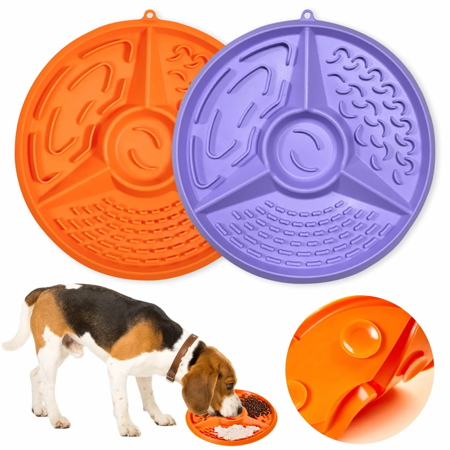 2 Pezzi Tappetino Leccare Cane, Tappetino da Leccare per Cani e Gatti con Ventose per Alleviare L'ansia per Burro Yogurt Arachidi