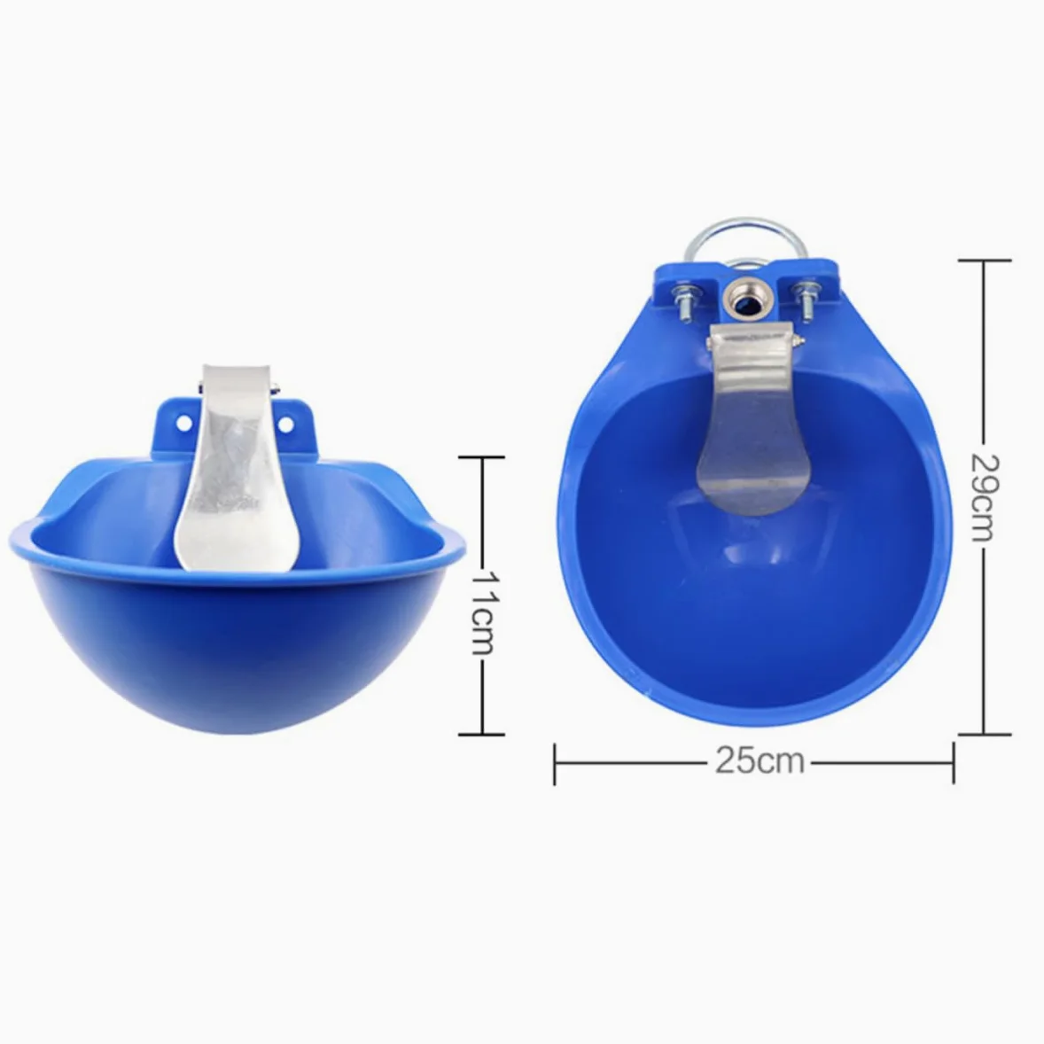 Abbeveratoio Grande in Plastica per Animali da Fattoria, Ciotola Blu Facile da Pulire, Con Livello Acqua Costante, Ideale per Cani e Bovini