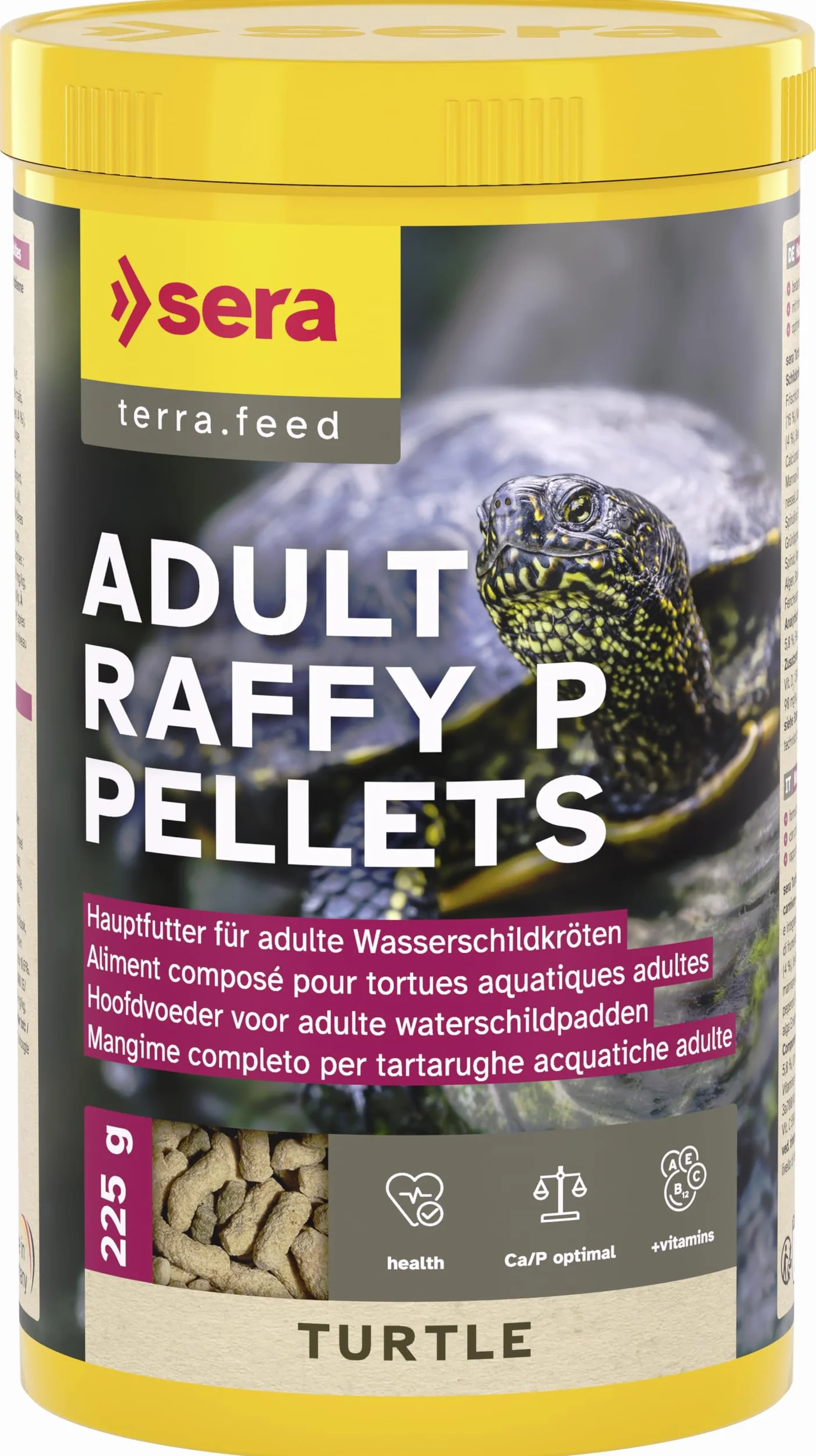 sera Turtle Adult Raffy P Pellets 1.000ml (220g)| Mangime tartarughe acqua per tartaruga adulta carnivora | Pellet ricchi di proteine per tortoise acquatiche | Principale per tartarughe d'acqua