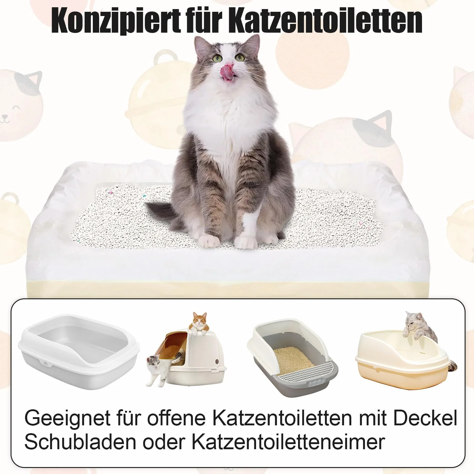 20 sacchetti per lettiera per gatti, sacchetti per lettiera per gatti, con cordino, sacchetti igienici, per lettiera per gatti, XXL, resistenti agli strappi, durevoli (79 x 45 cm)