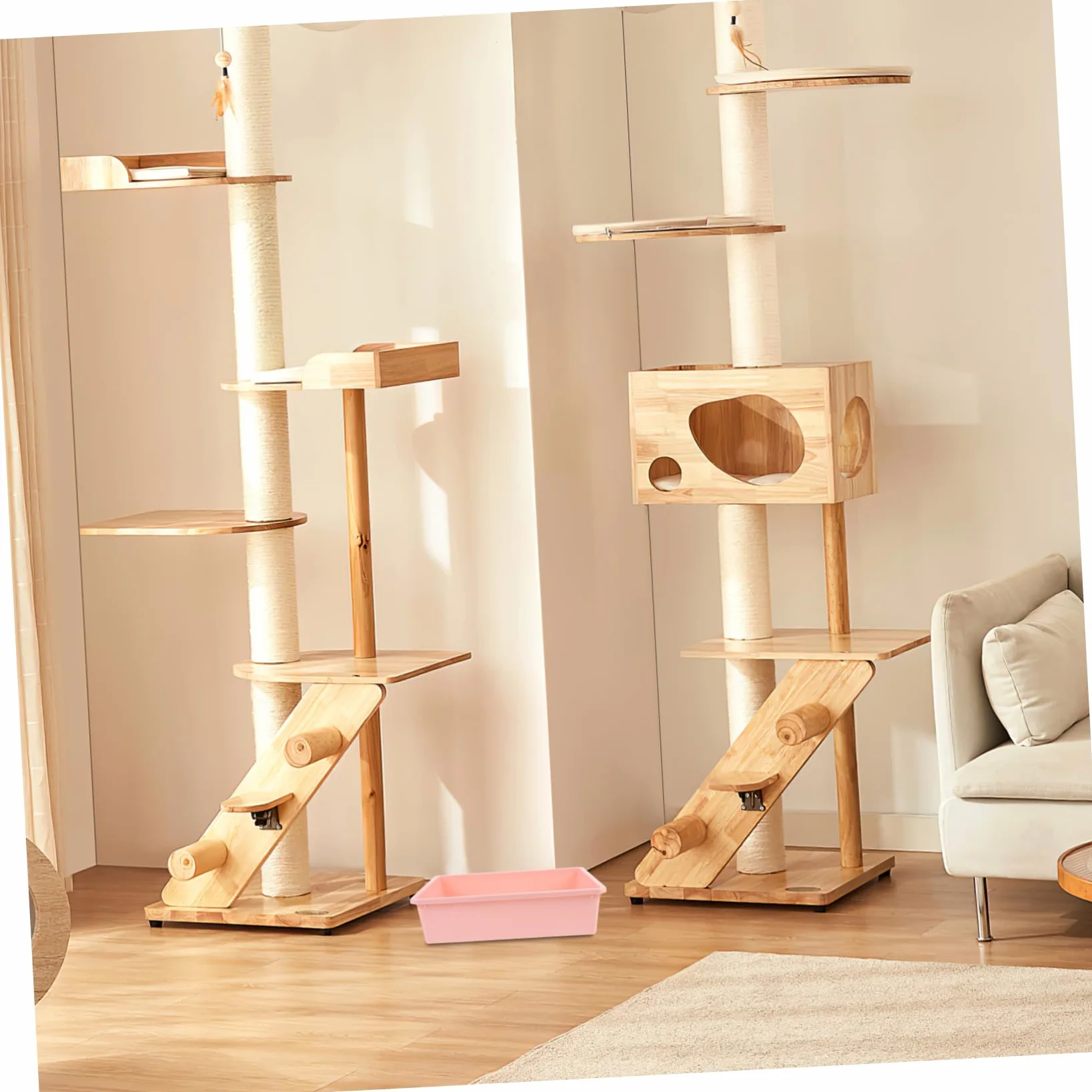 Beavorty 1set Lettiera Per Con Design e Resistente Per Mantenere La Colore Rosa Compatte