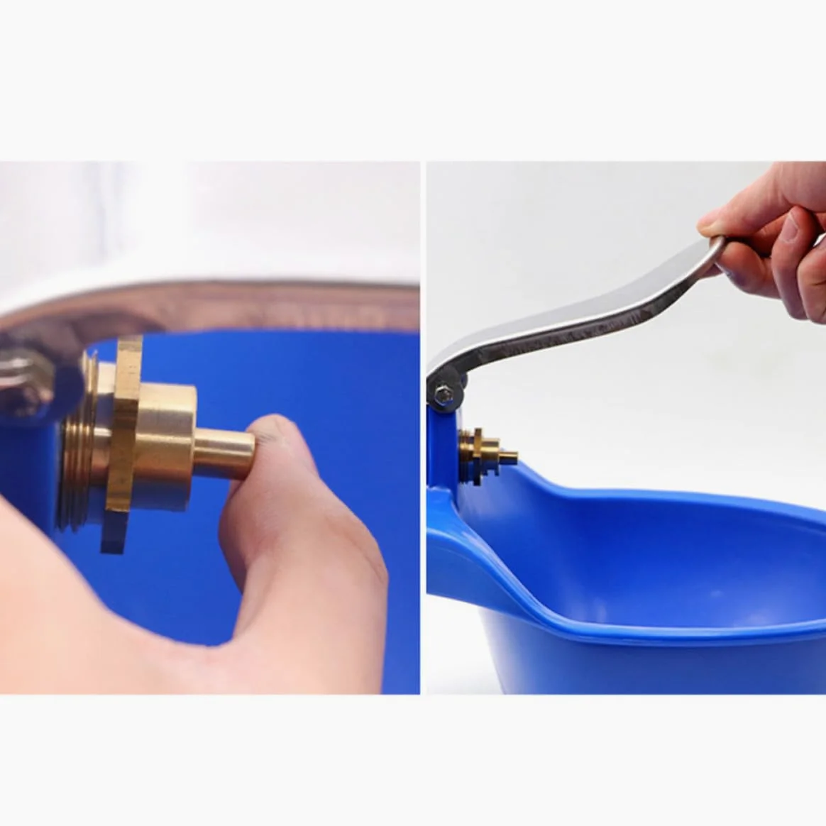 Abbeveratoio Grande in Plastica per Animali da Fattoria, Ciotola Blu Facile da Pulire, Con Livello Acqua Costante, Ideale per Cani e Bovini